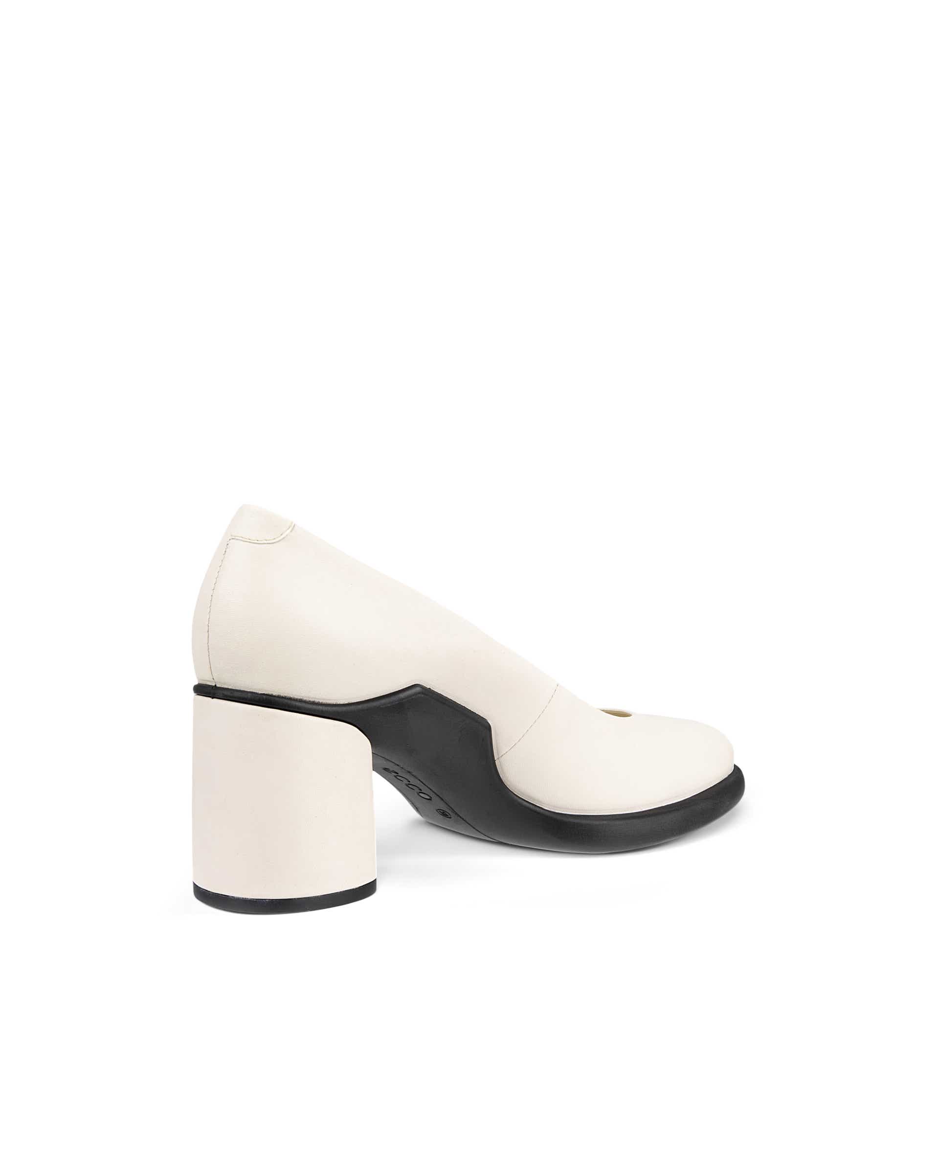 Dámské kožené lodičky na blokovém podpatku ECCO® Sculpted Lx 55 - Bílá - Back