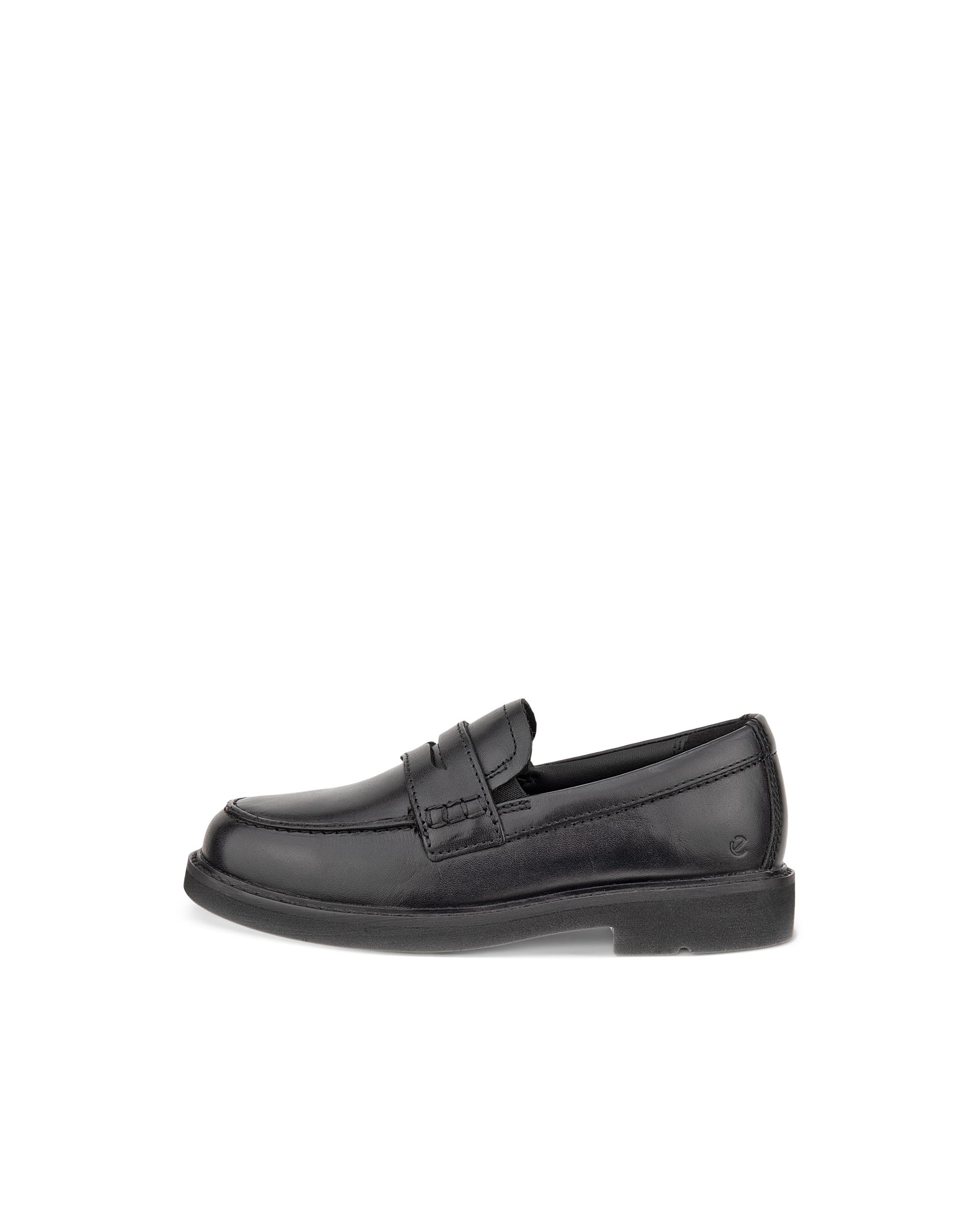 Kids' ECCO® Metropole Leather Penny Loafer - Black - Outside