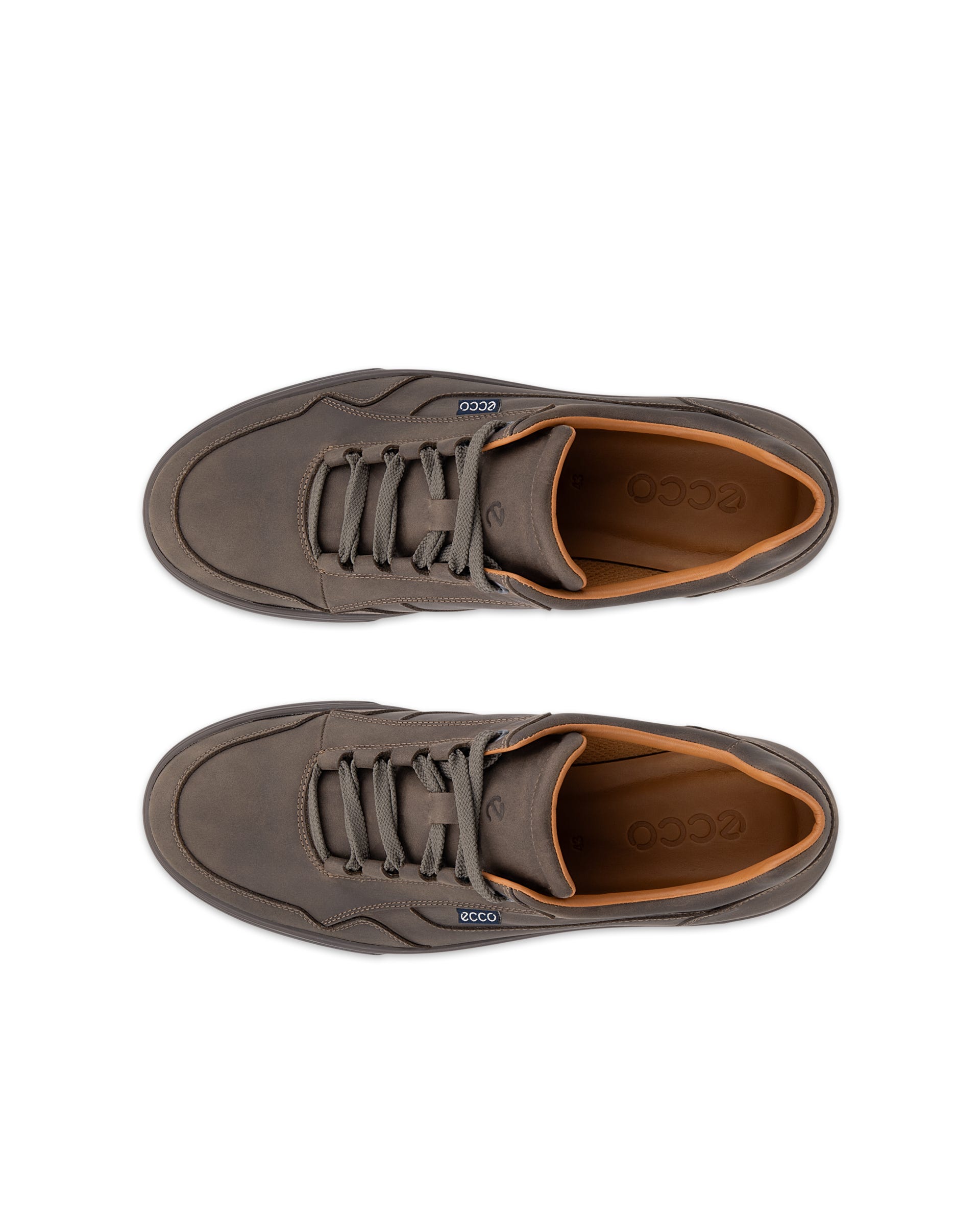 Men's ECCO® SOFT 10 Nubuck Sneaker - Brown - Outside