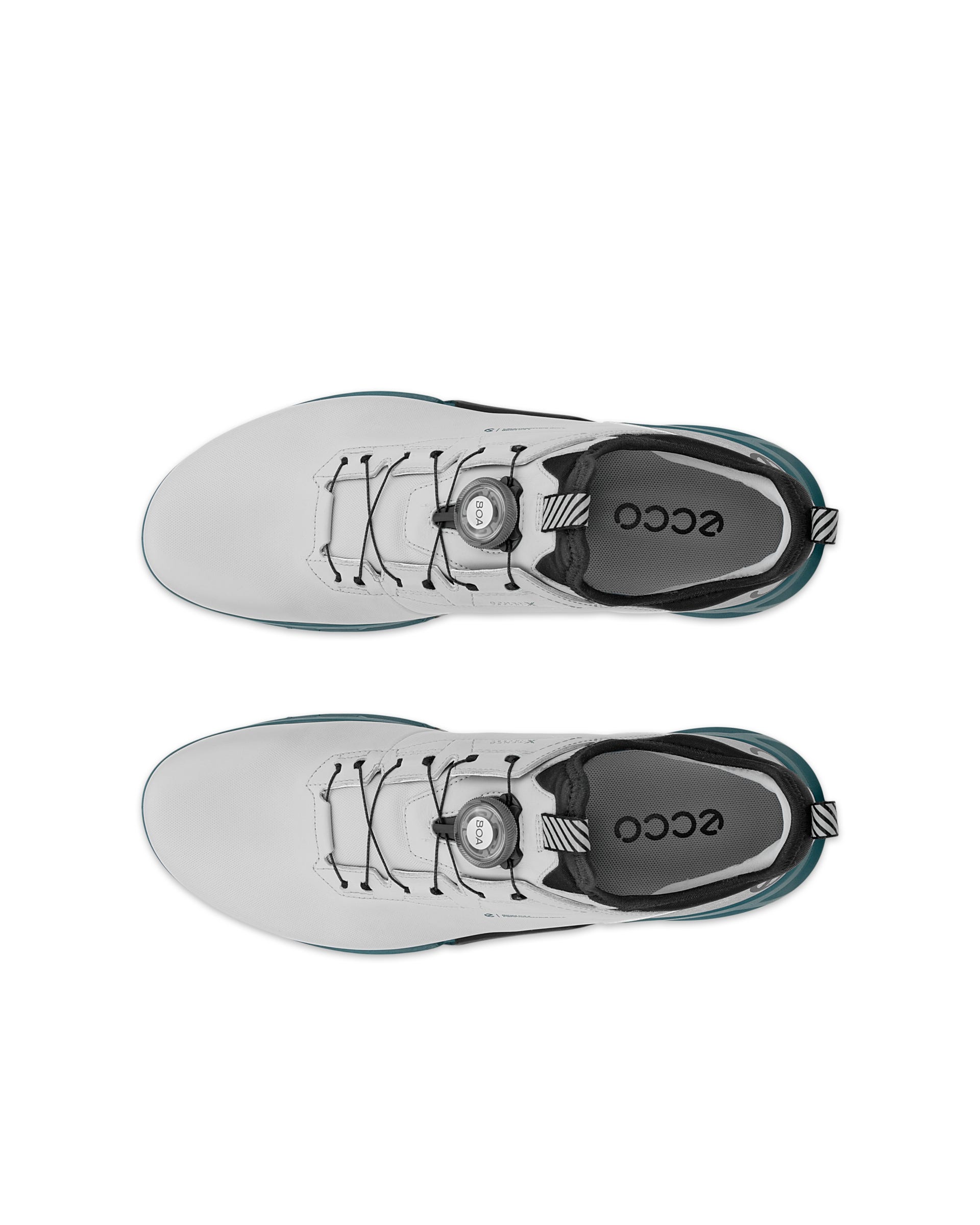 Men's ECCO® Golf Biom C4 Leather Gore-Tex Shoe - Grey - Top left pair
