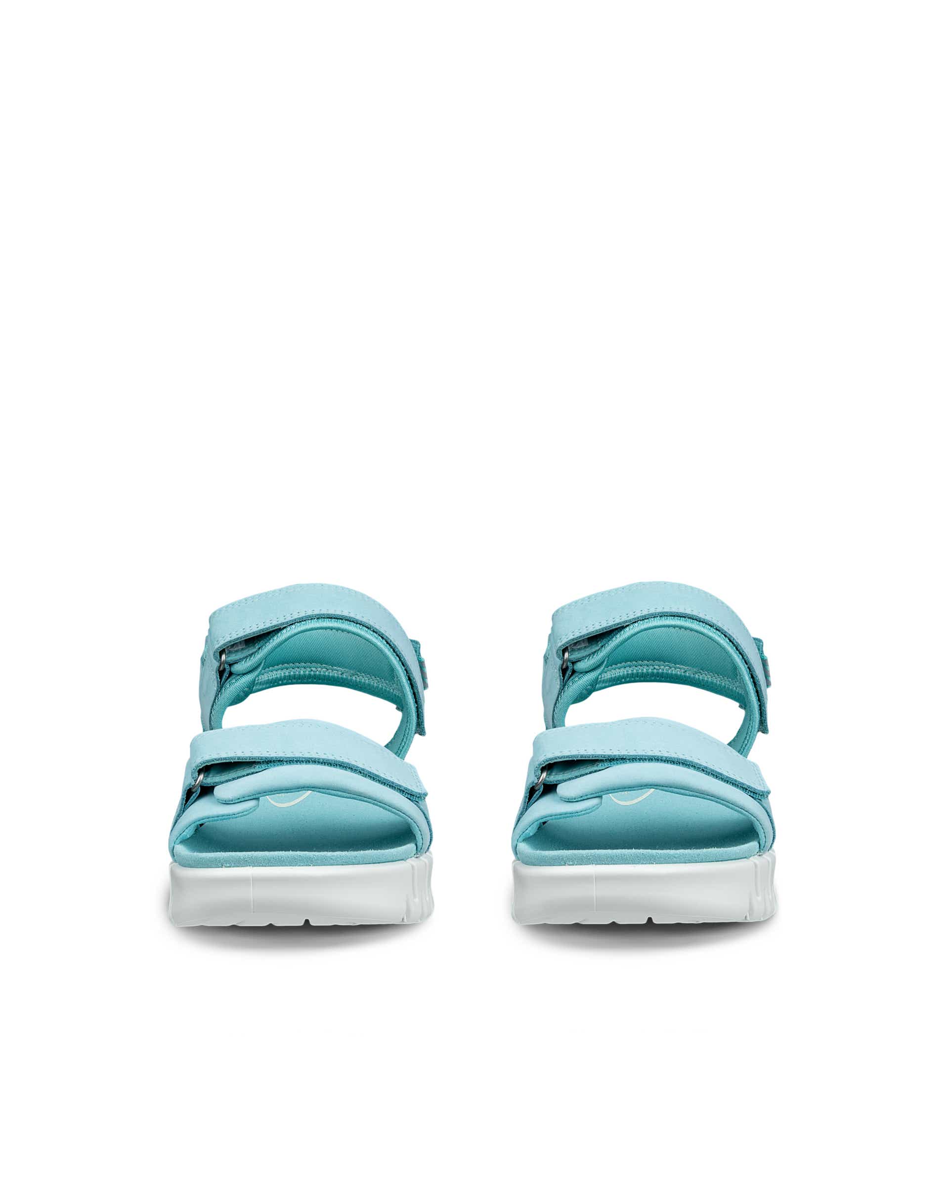 ECCO Gruuv ウィメンズ ヌバックヒールサンダル - ブルー - Front pair