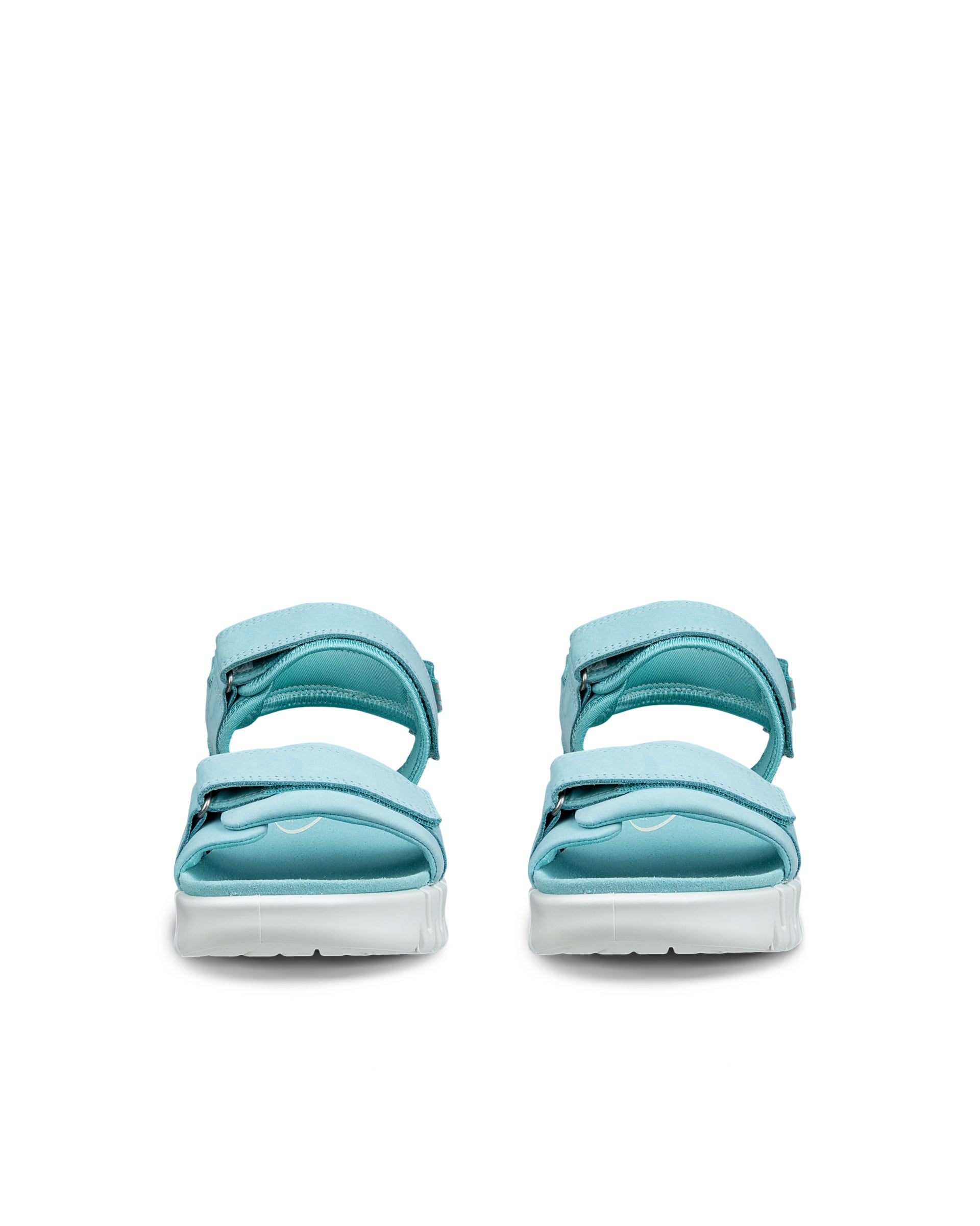 Women's ECCO® Gruuv SOL Leather Three Strap Sandal - Blue - Front pair