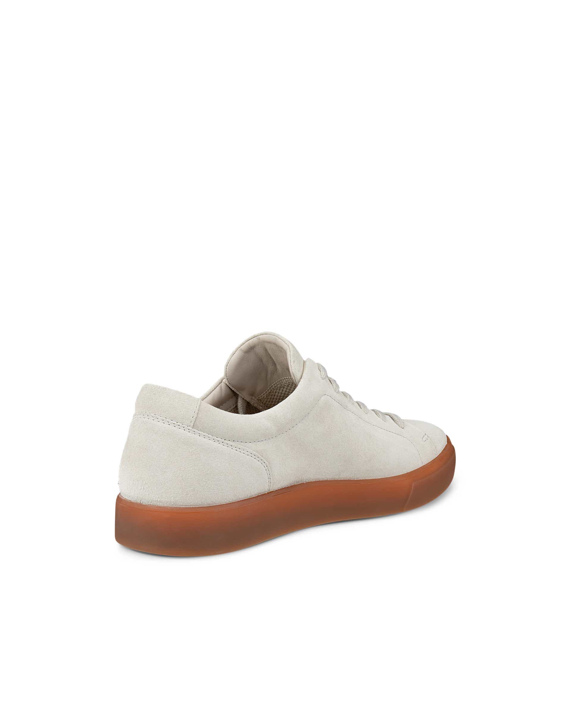 Men's ECCO® SOFT 10 Suede Trainer - Beige - Back