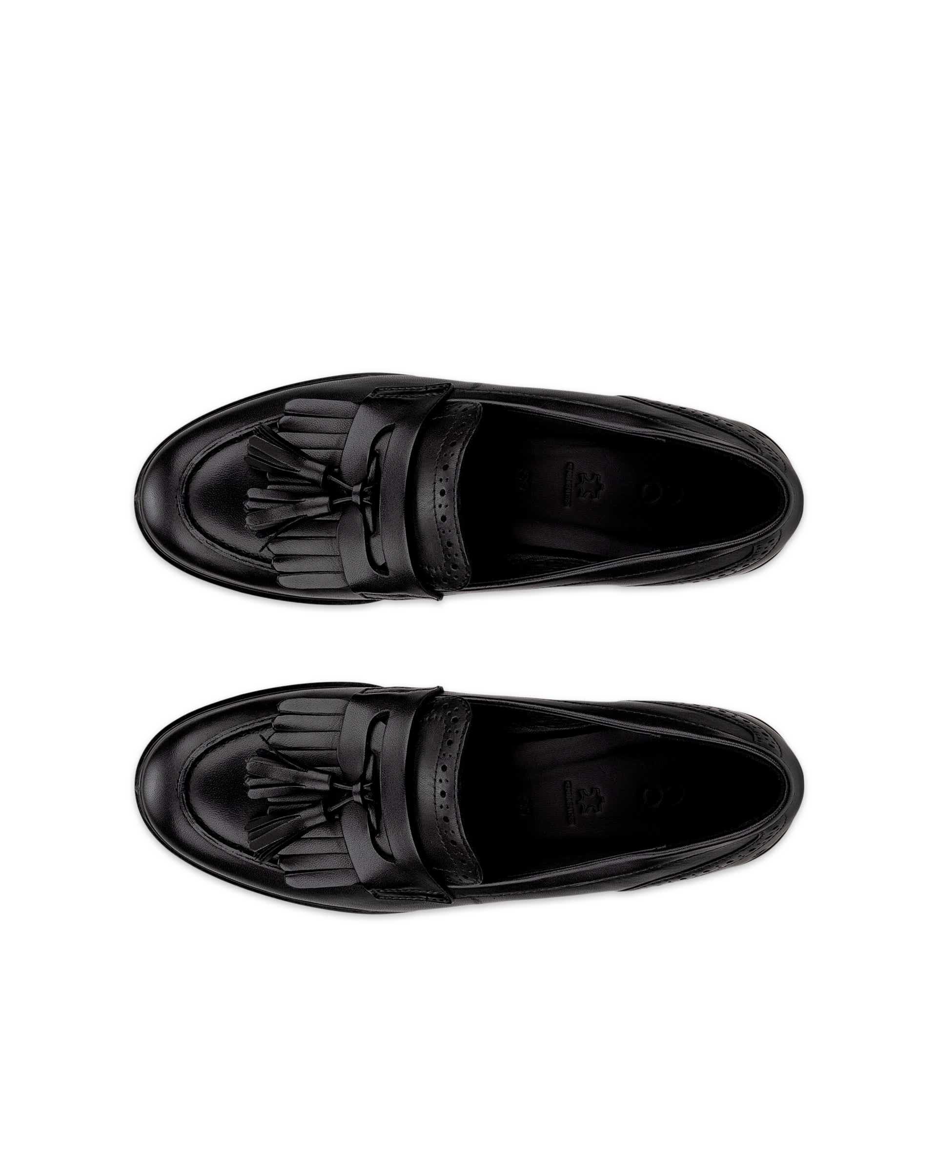Women's ECCO® Dress Classic 15 Leather Loafer - Black - Top left pair