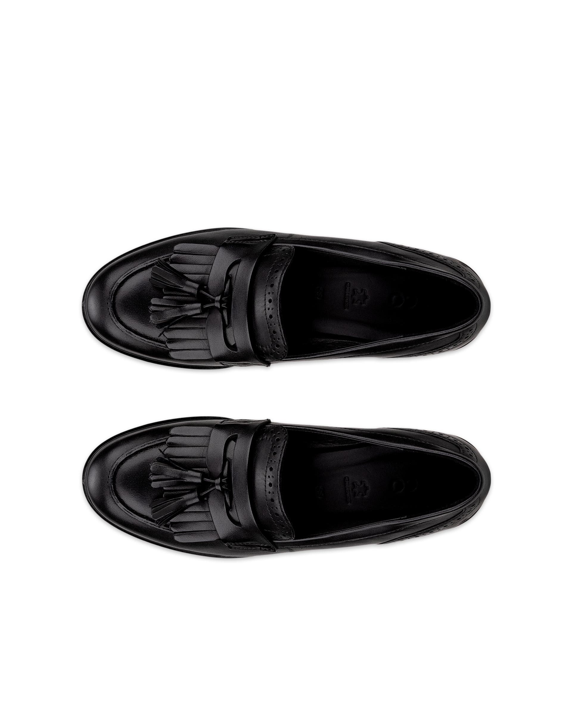 Women's ECCO® Dress Classic 15 Leather Loafer - Black - Top left pair