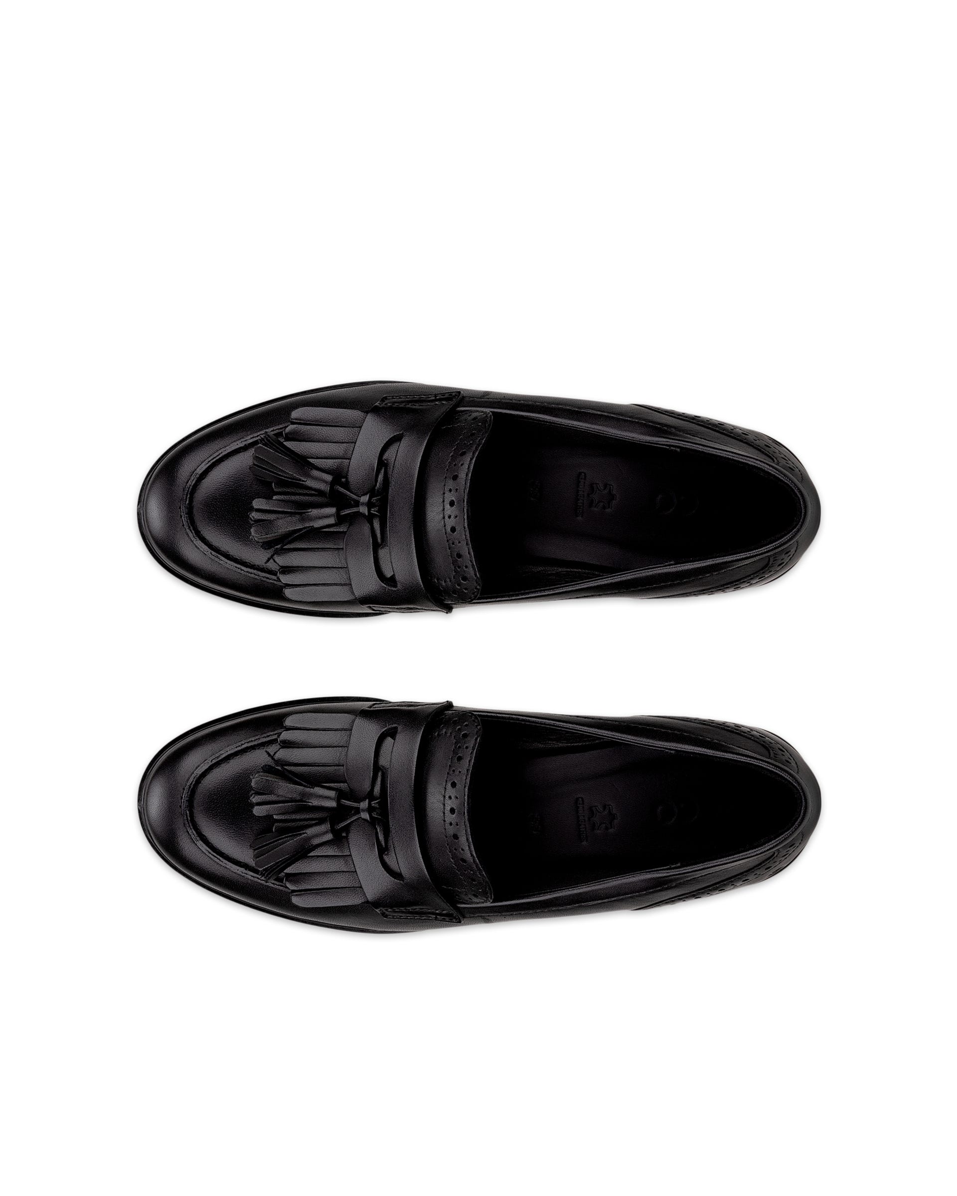 Women's ECCO® Dress Classic 15 Leather Loafer - Black - Top left pair