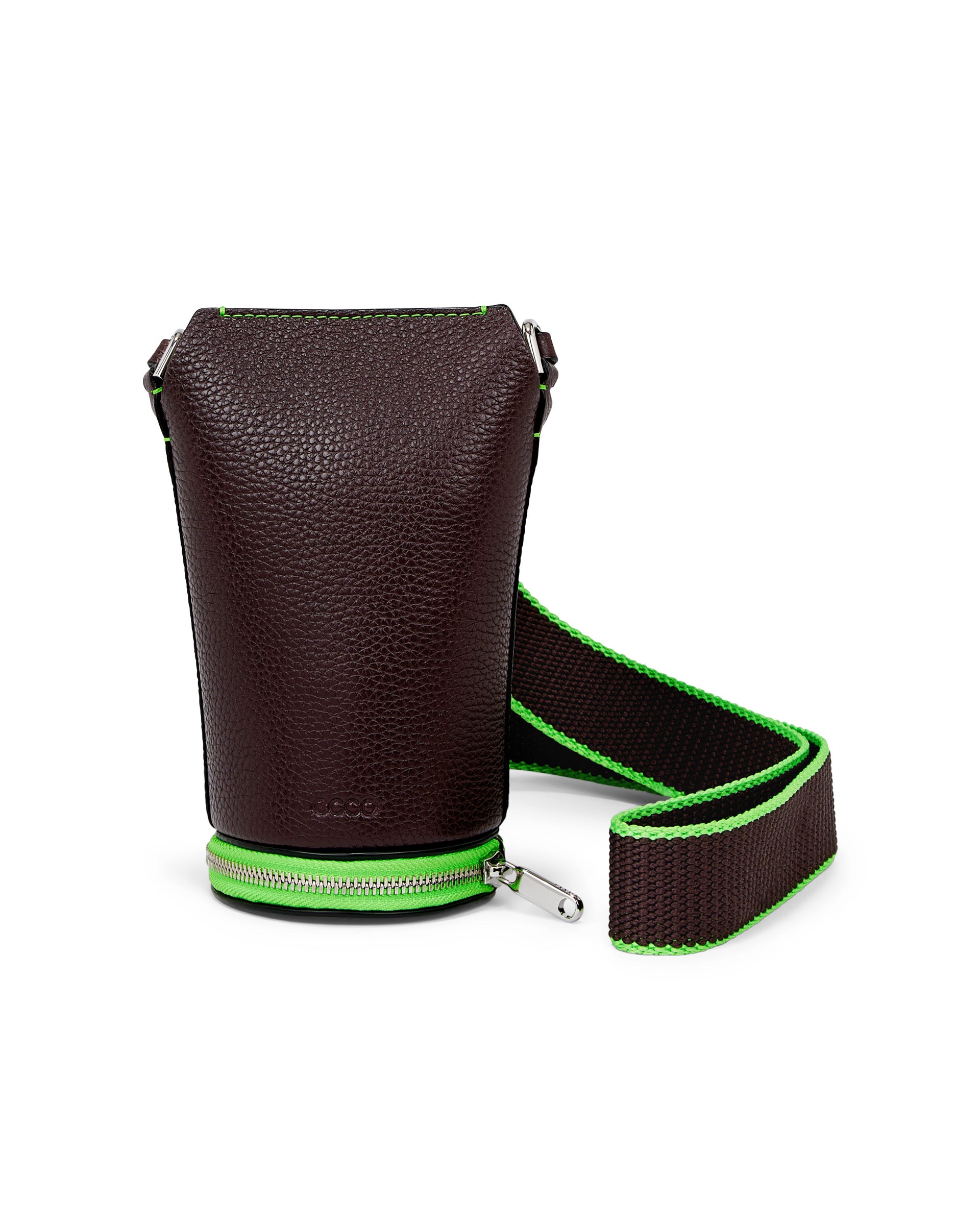 ECCO® Pot Bag Leather Crossbody Bag - Brown - Main