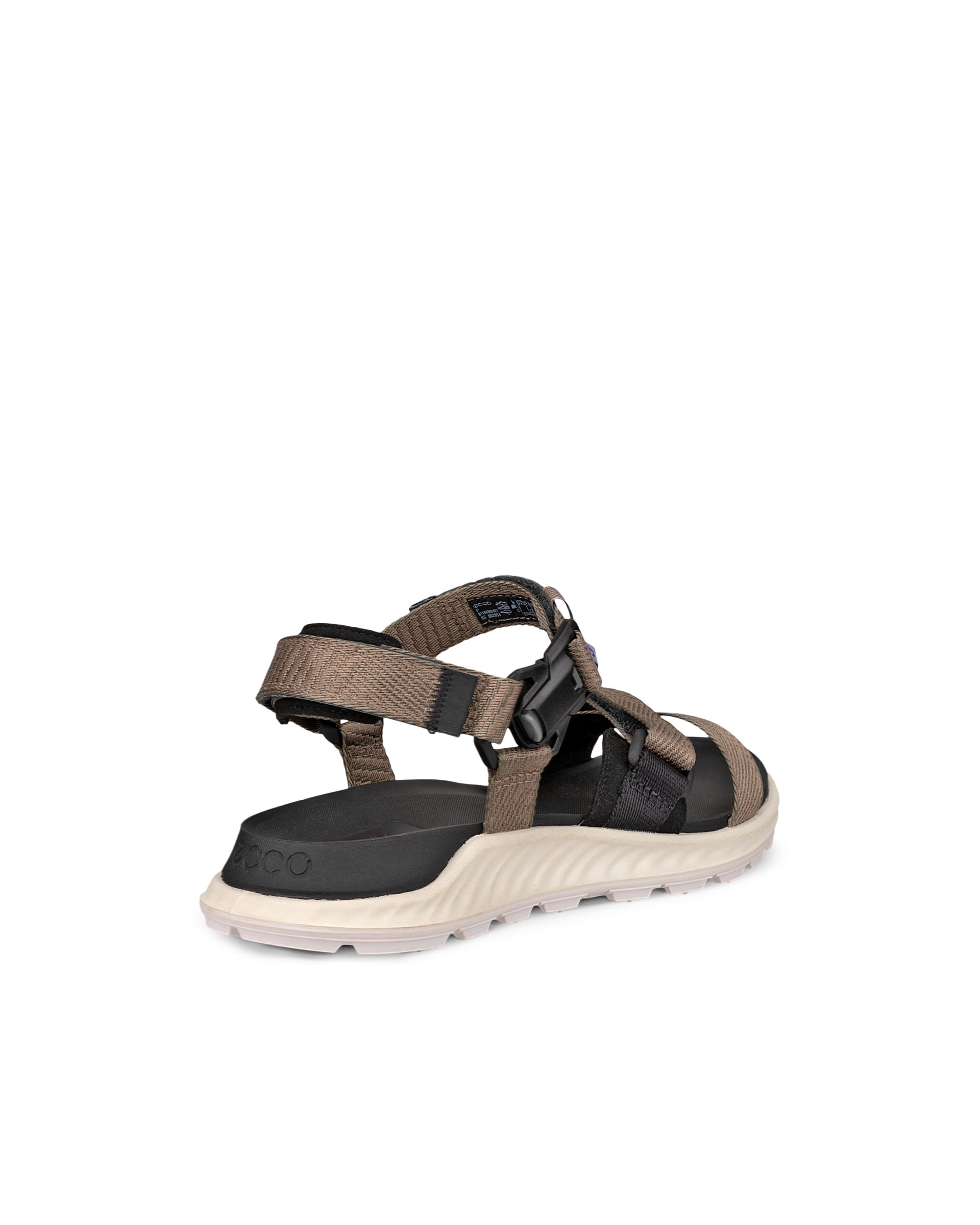 Women's ECCO® Exowrap Textile Sandal - Beige - Back