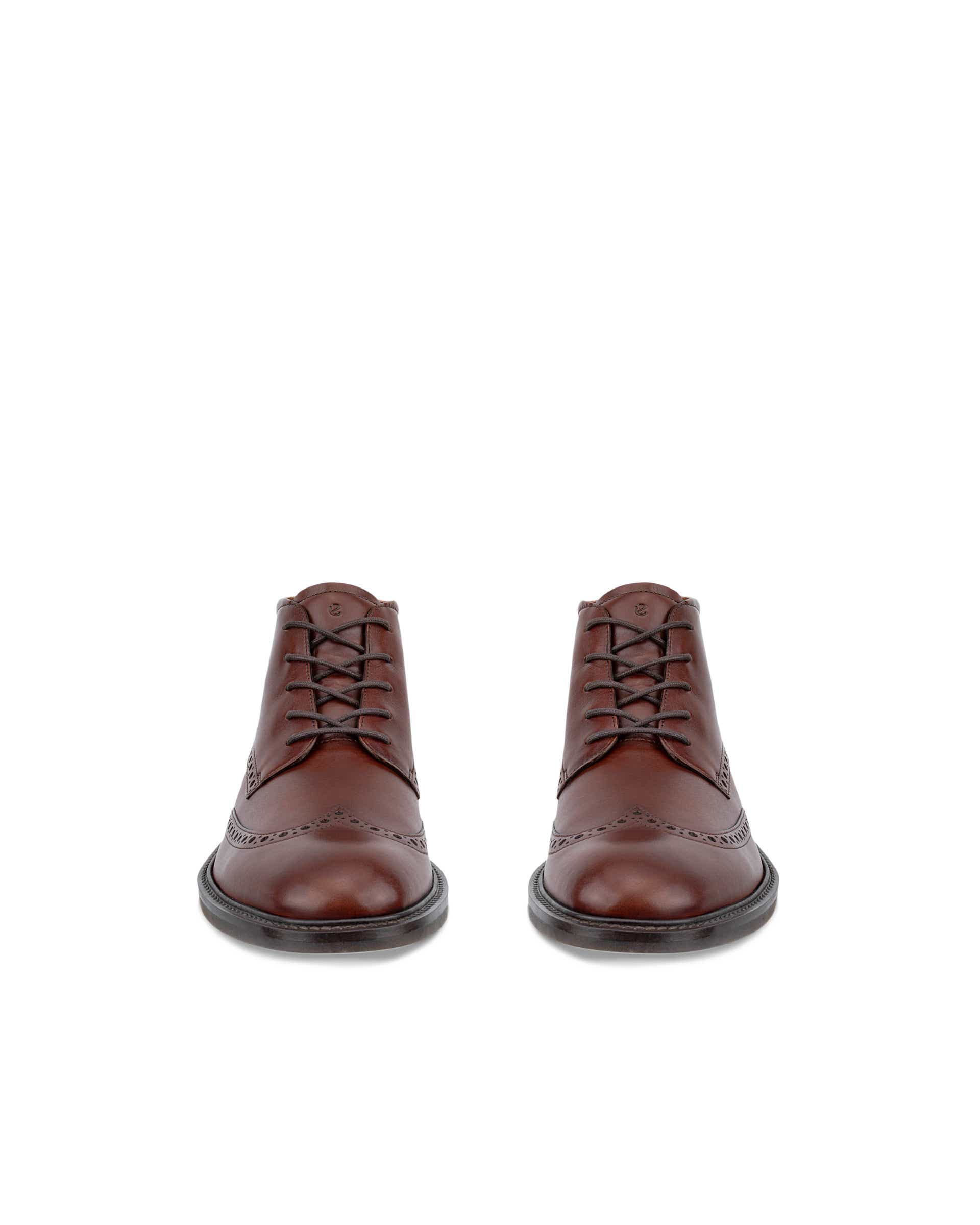 Men's ECCO® METROPOLE PRAGUE Leather Ankle Boot - Brown - Front pair
