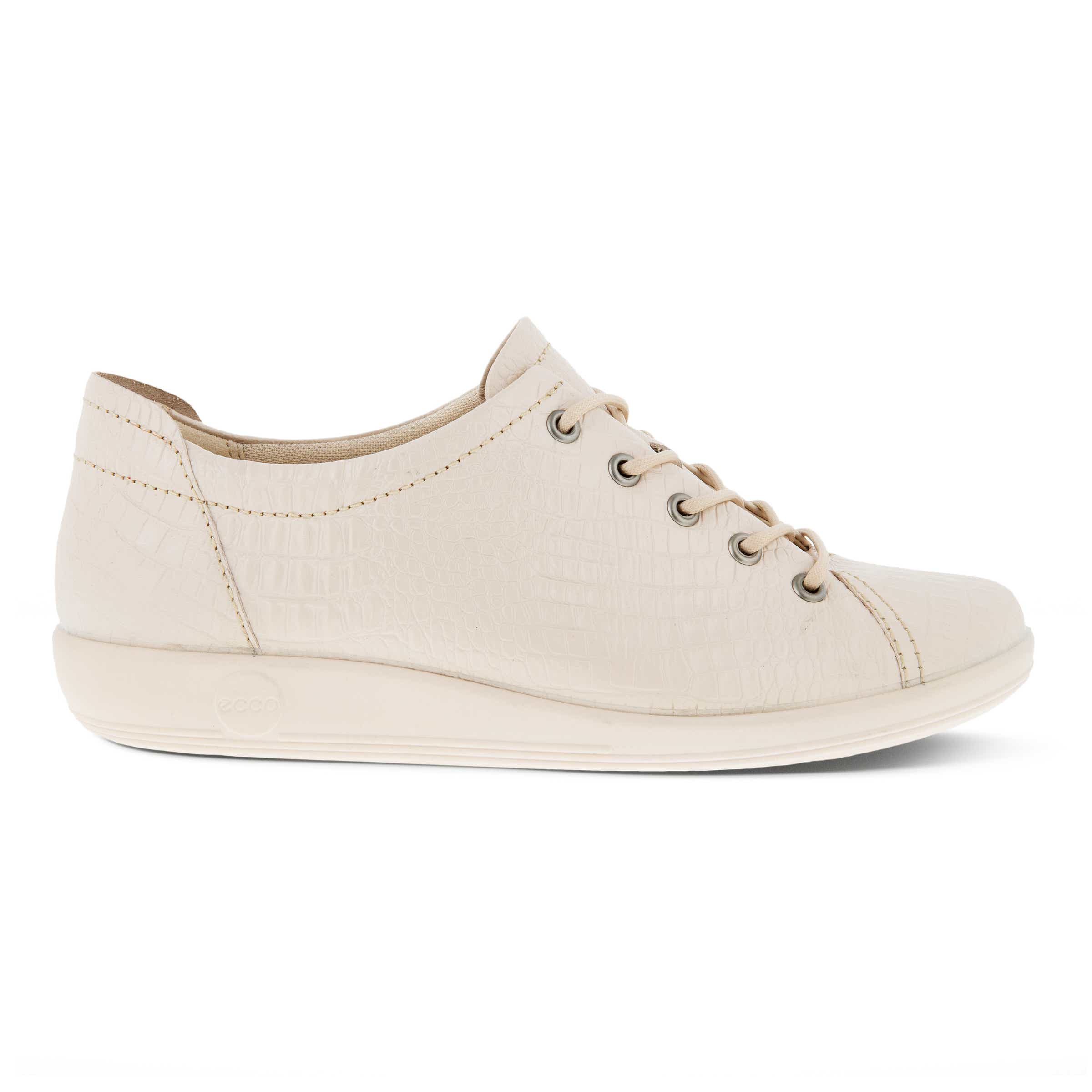 Women's ECCO® Soft 2.0 Leather Walking Shoe - Beige - Outside