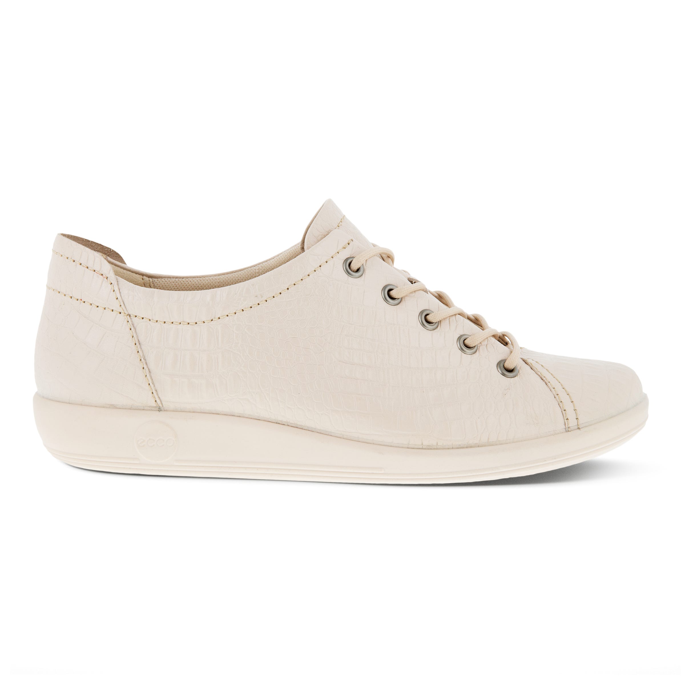 Women's ECCO® Soft 2.0 Leather Walking Shoe - Beige - Outside