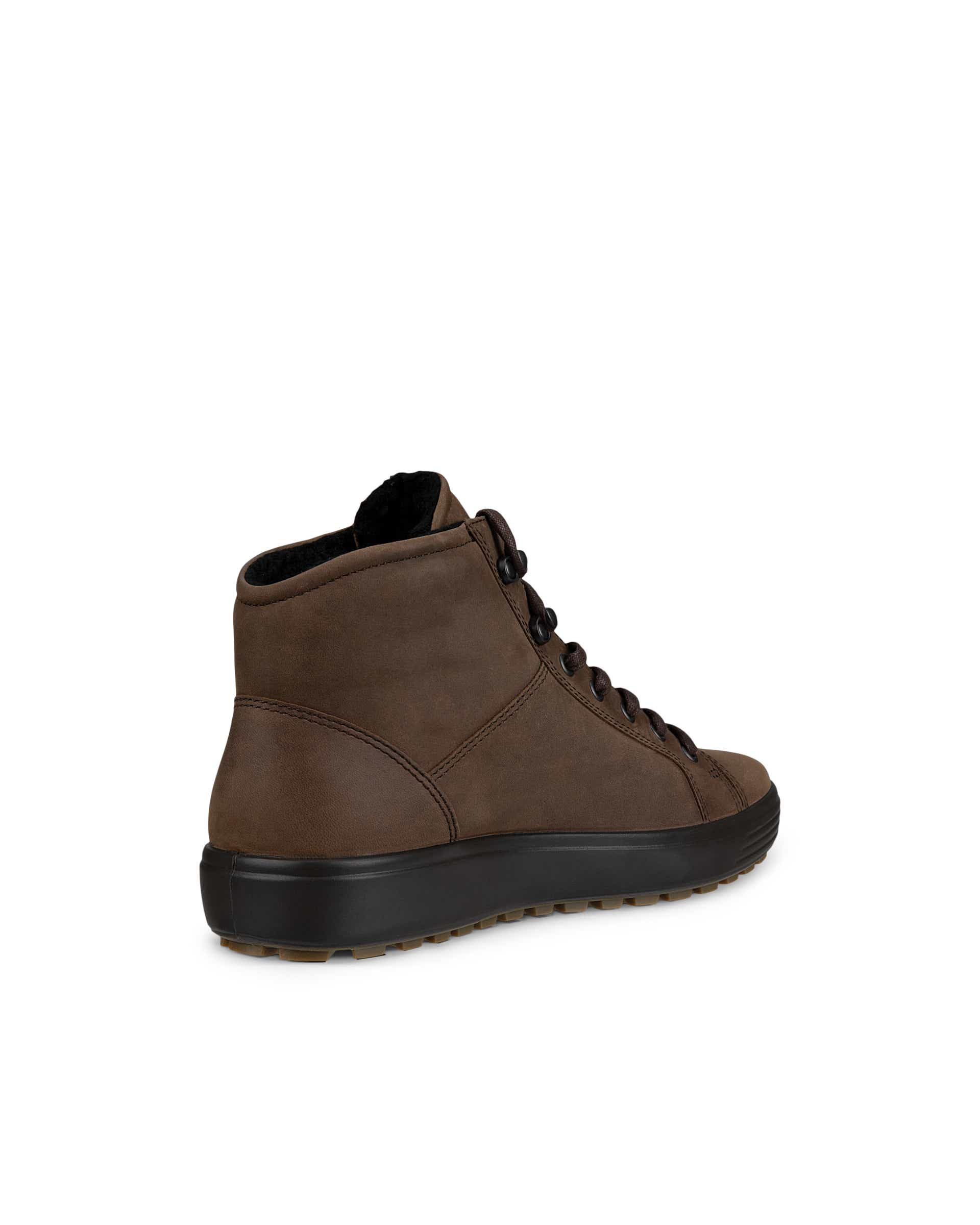 Men's ECCO® Soft 7 Tred II Nubuck Mid-Cut Boot - Brown - Back