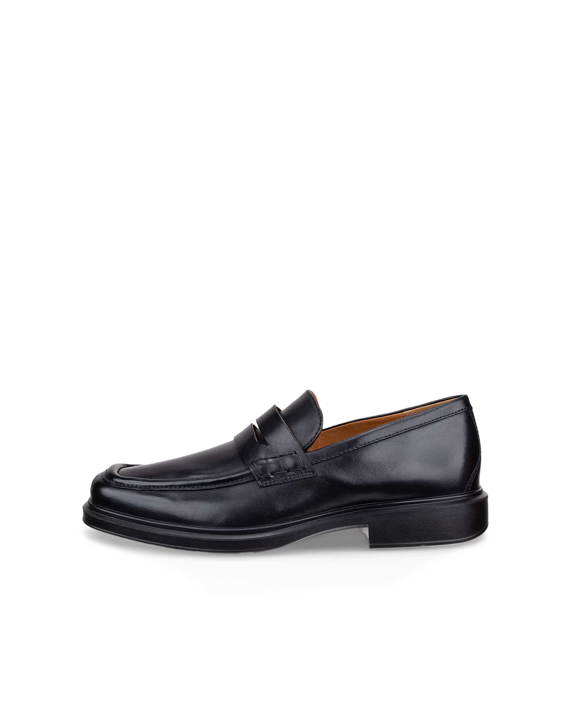 Men's ECCO® HELSINKI 2 Suede Penny Loafer - Black - Outside