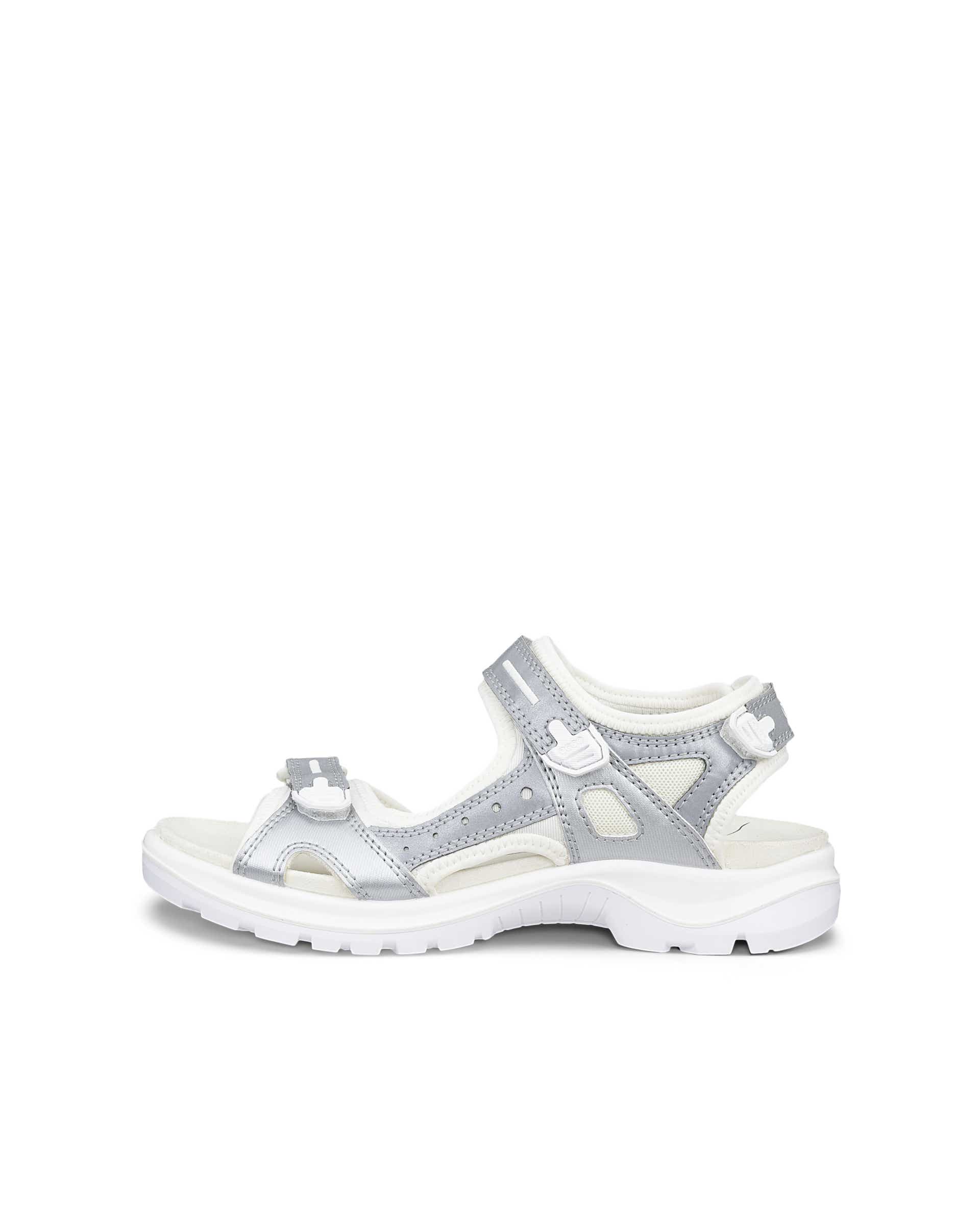 Women's ECCO® Offroad Textile Two Strap Sandal - Silver - Outside