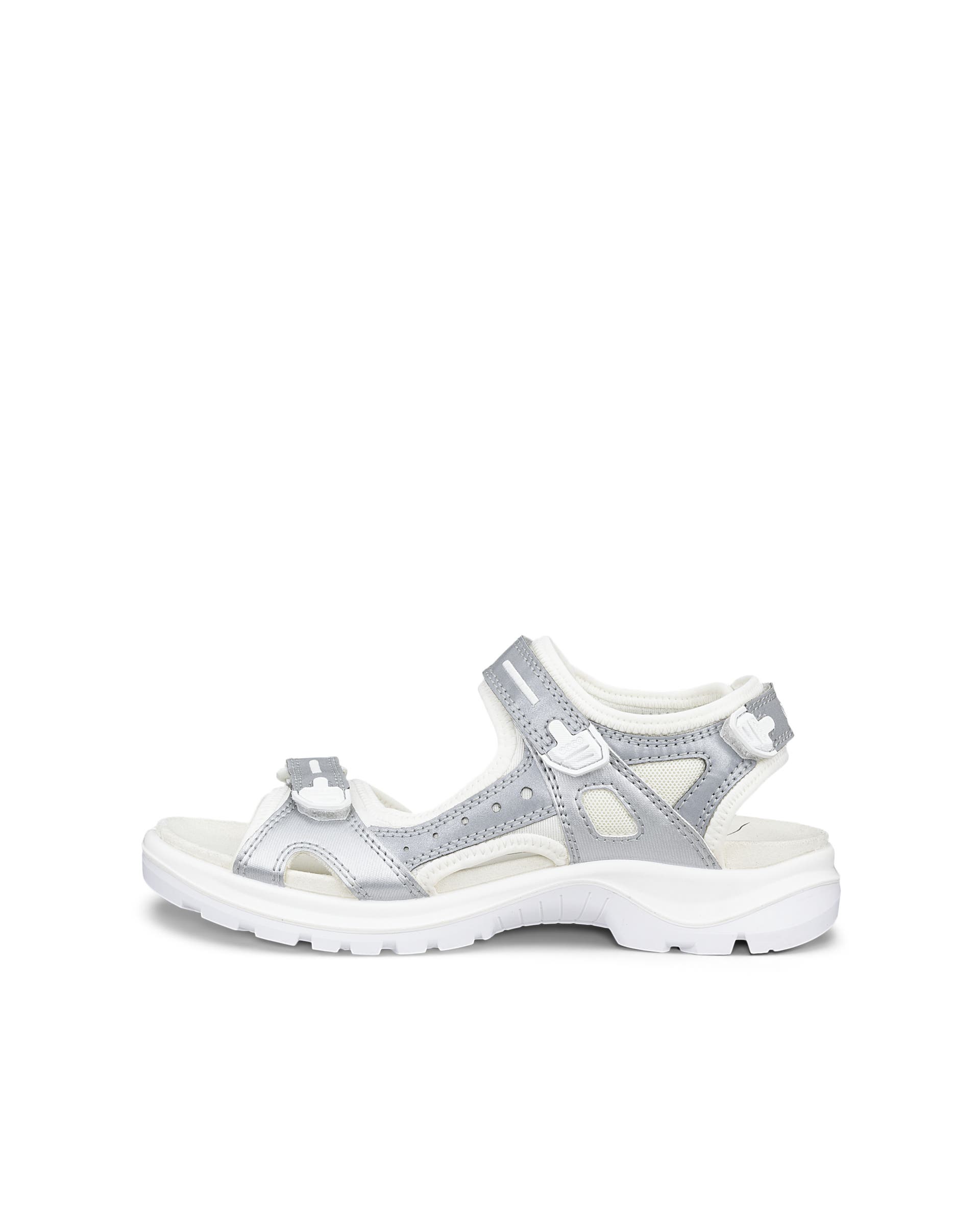 Women's ECCO® Offroad Textile Two Strap Sandal - Silver - Outside