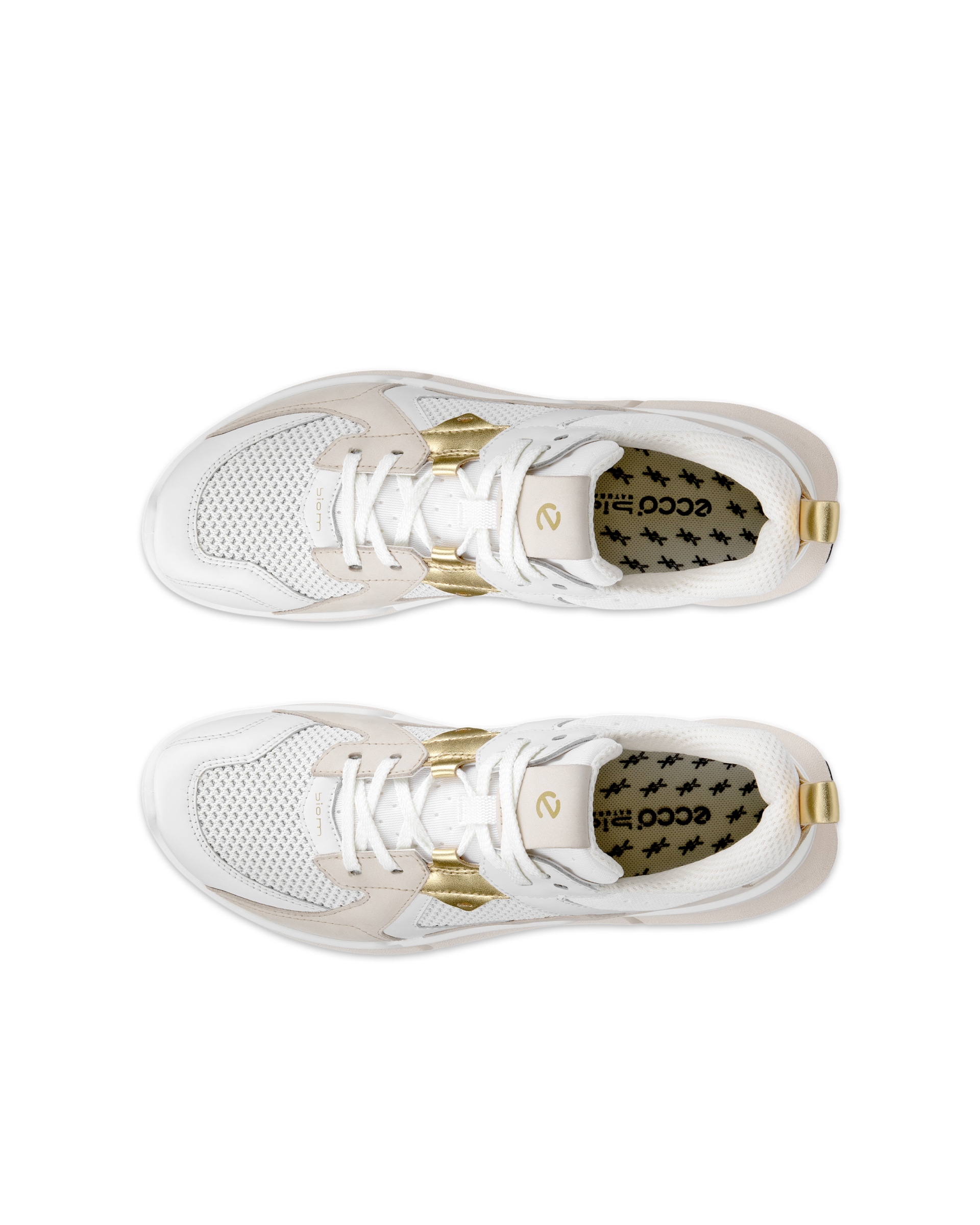Women's ECCOยฎ Biom 2.2 Leather Sneaker - White - Top left pair