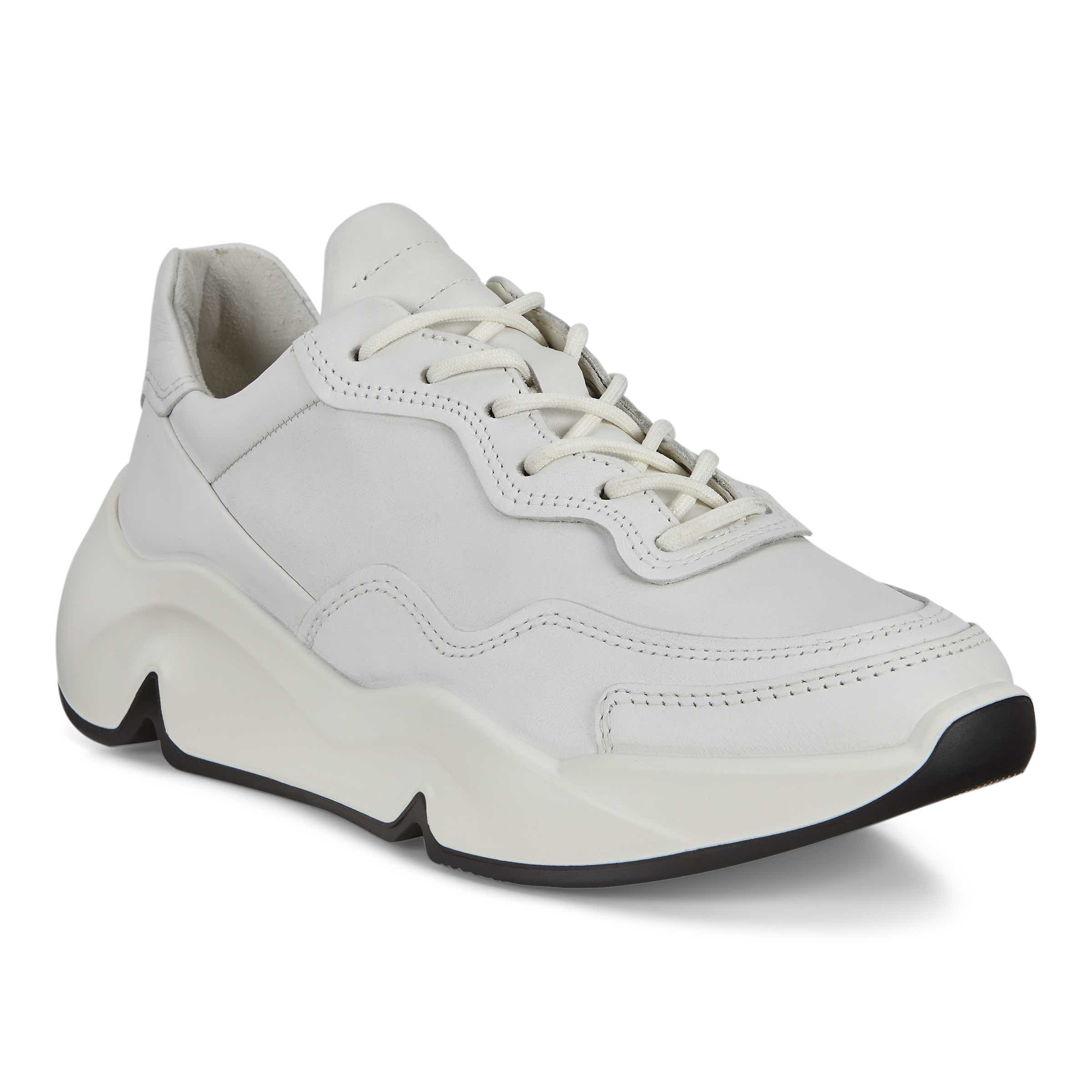 Women's ECCO® Chunky Sneaker Leather Platform Sneaker - White - Main
