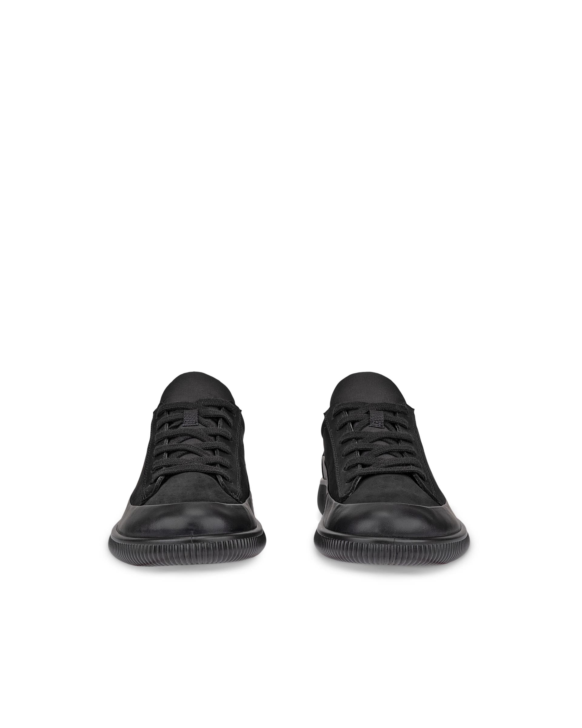 ECCO® SOFT ZERO női vízálló nubuk cipő - Fekete - Front pair