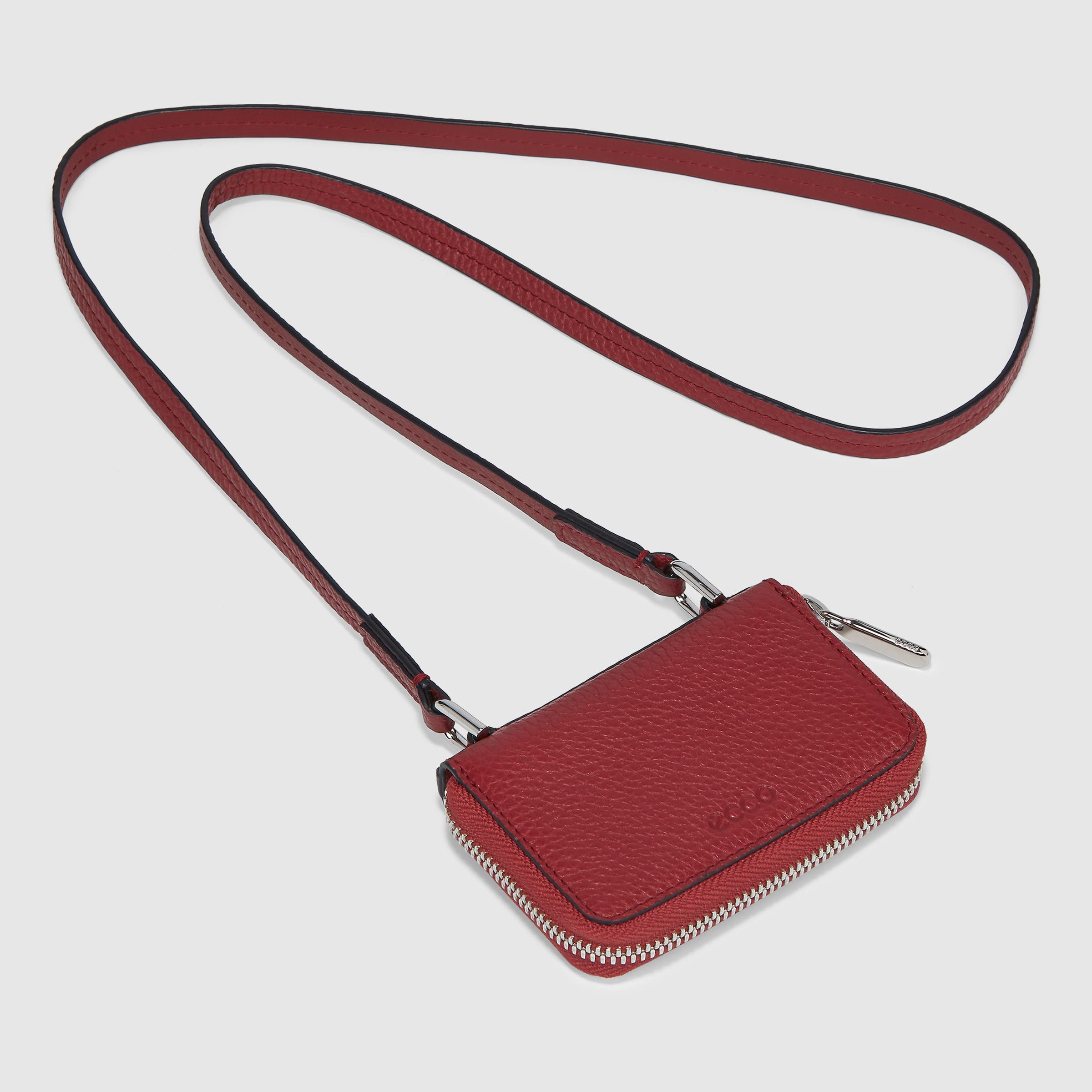 ECCO® Textureblock Small Leather Wallet - Red - Main