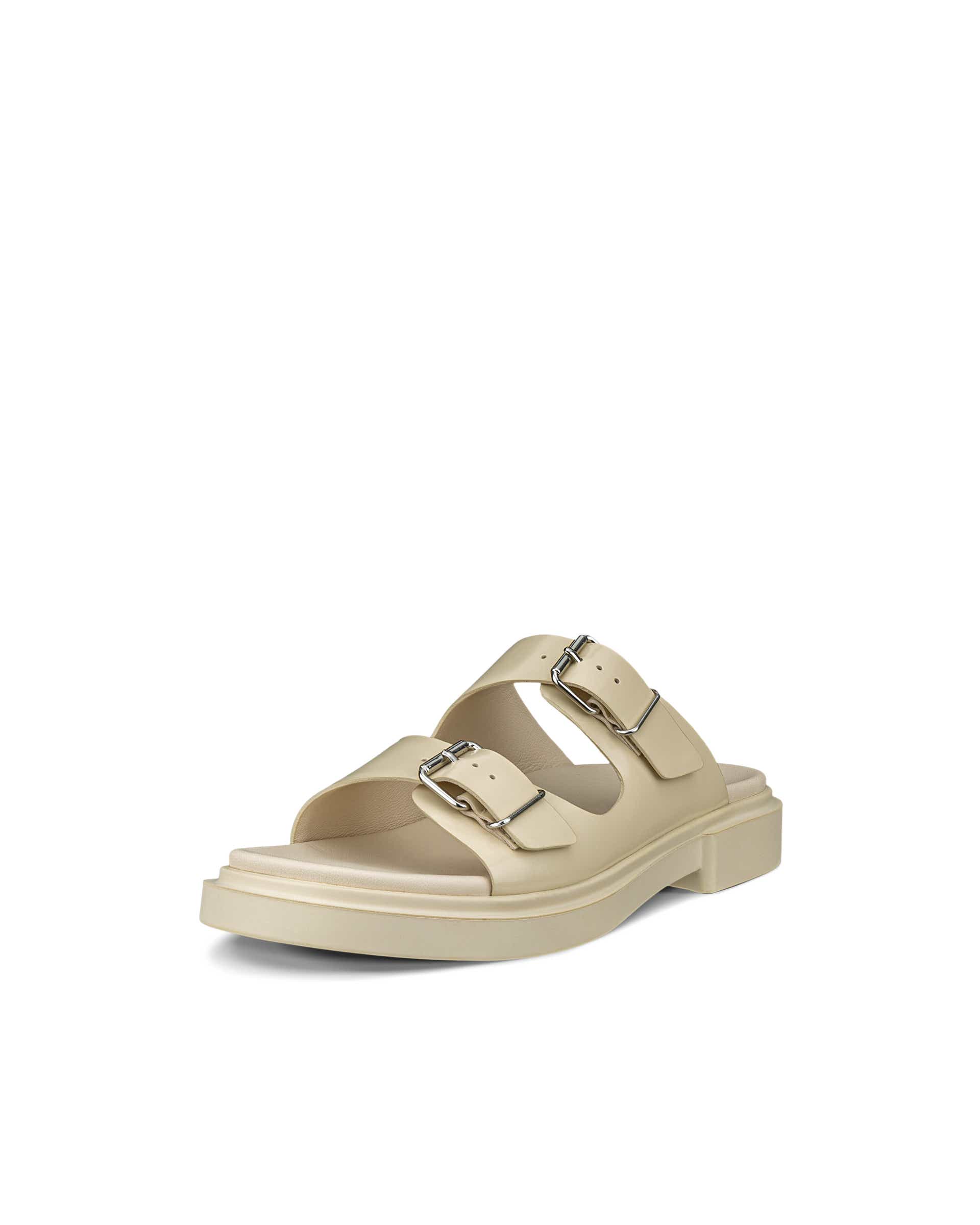 Women's ECCO® Metropole Seoul Patent Leather Two Strap Sandal - Beige - Main