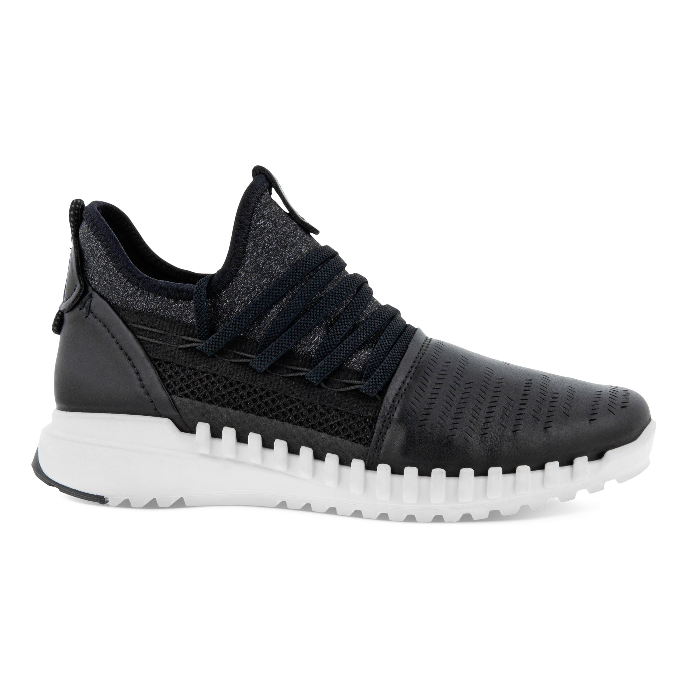 ECCO Zipflex Low ウィメンズ レザースニーカー - ブラック - Outside