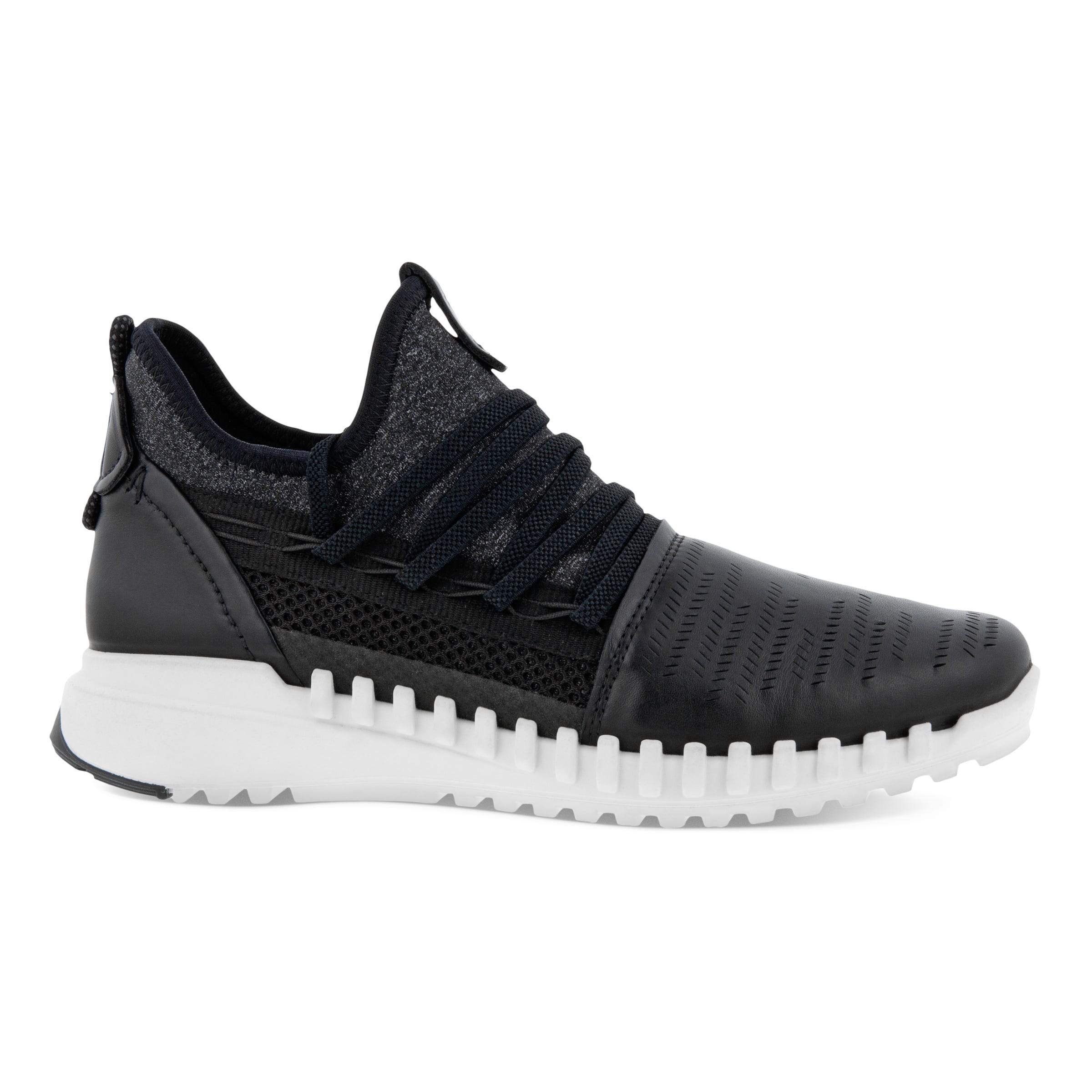 ECCO Zipflex Low ウィメンズ レザースニーカー - ブラック - Outside