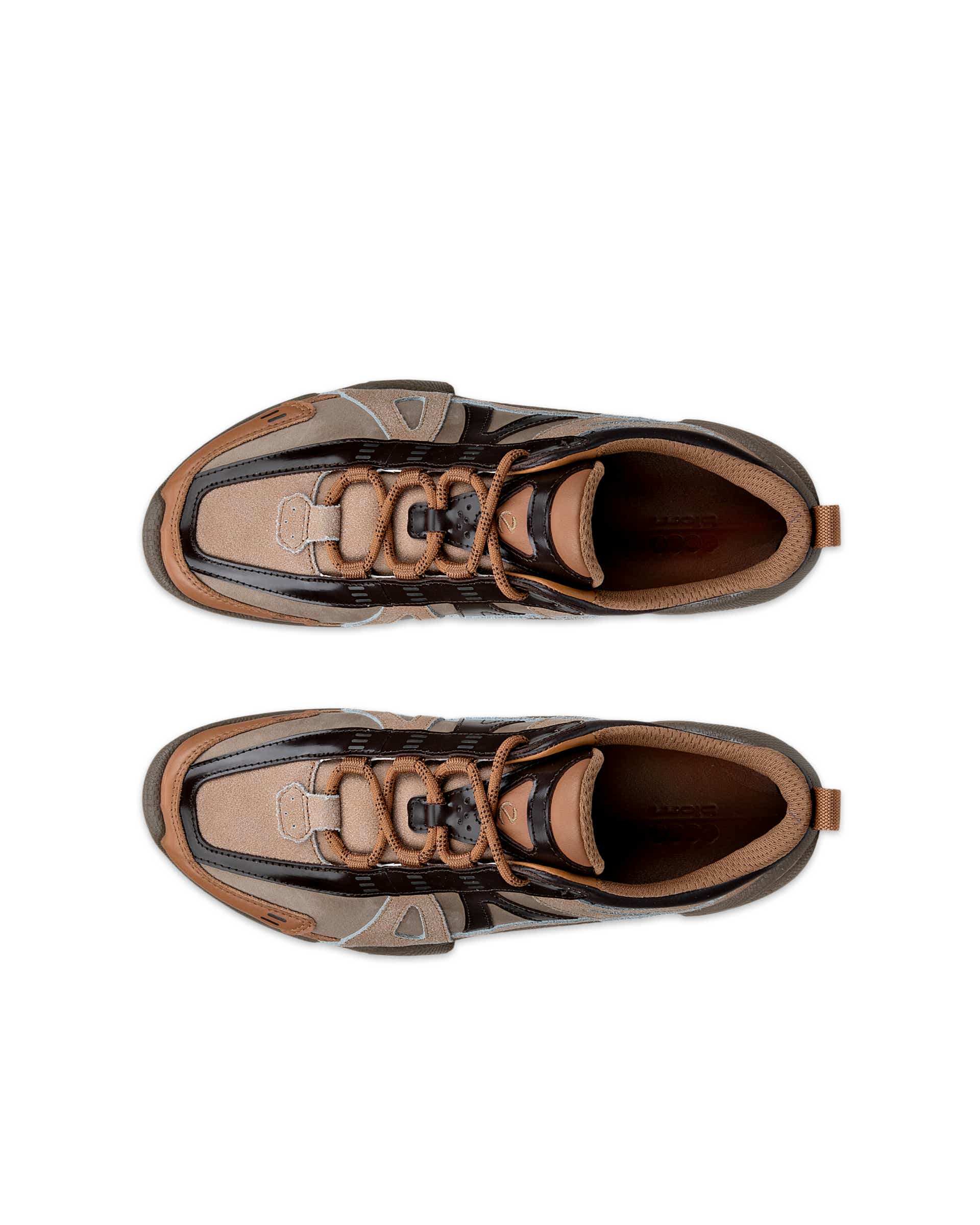 ECCO® BIOM C-Trail baskets de plein air en cuir pour femme - Brun - Top left pair