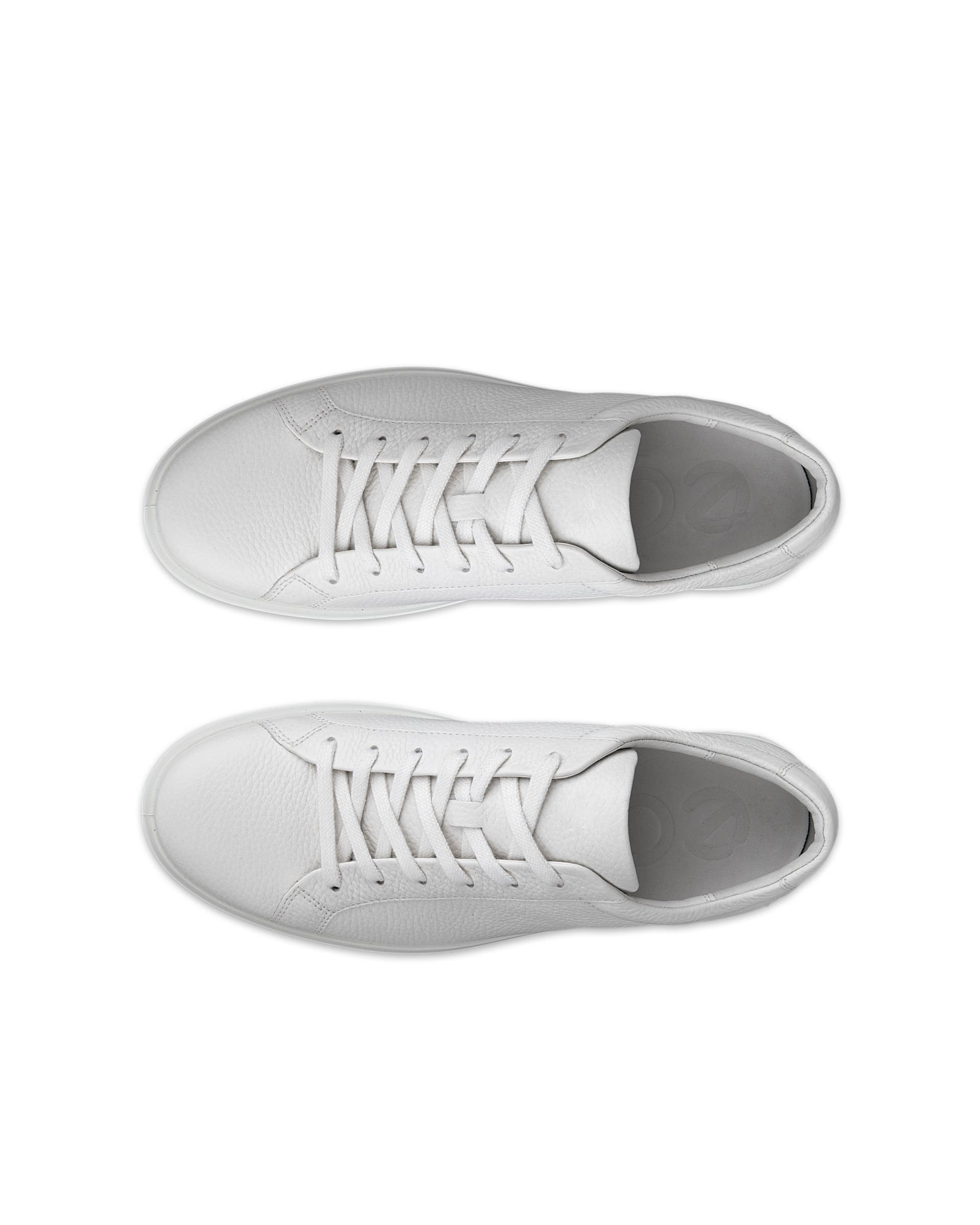ECCO® Soft 60 baskets en cuir pour homme - Blanc - Top left pair