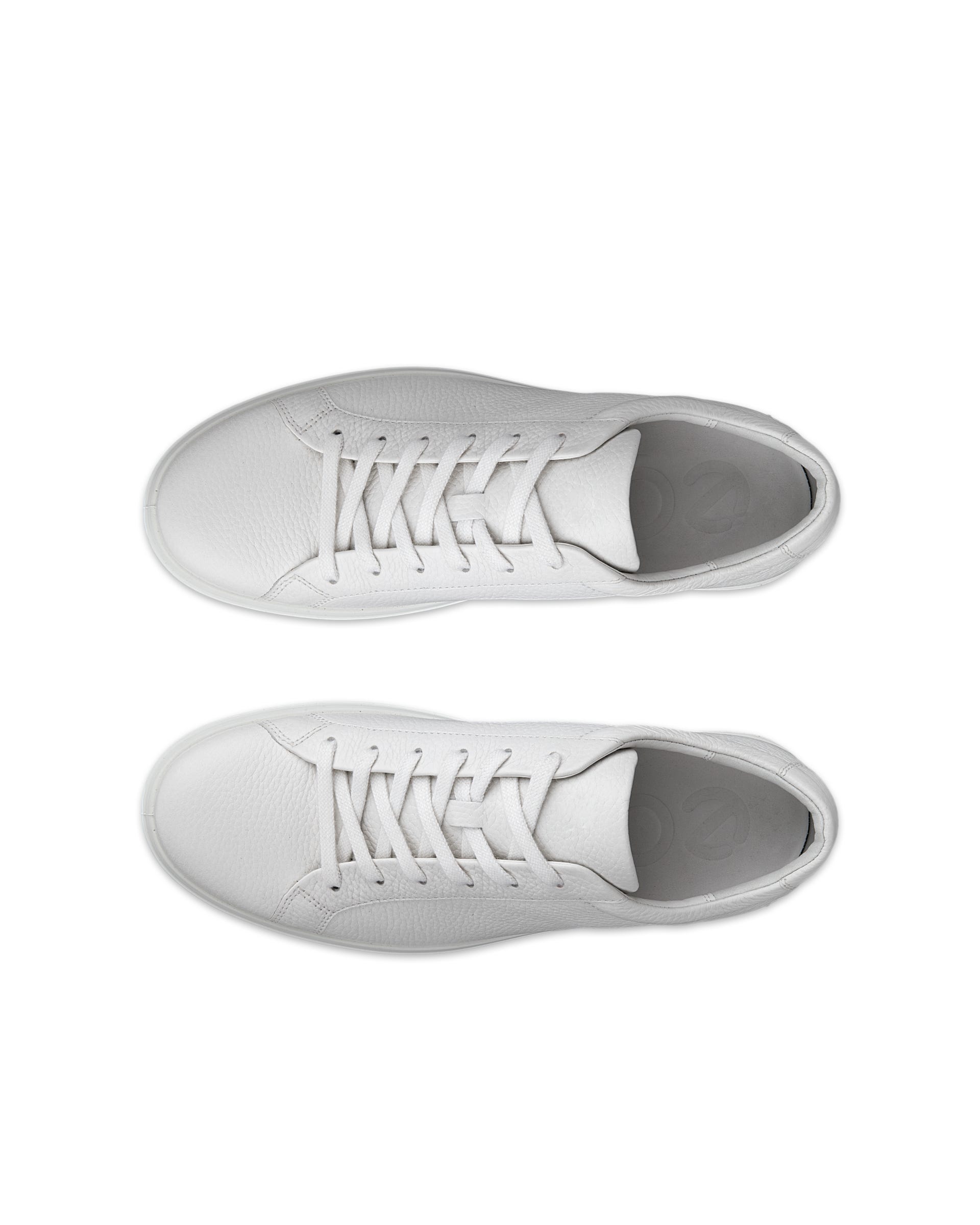 ECCO® Soft 60 baskets en cuir pour homme - Blanc - Top left pair