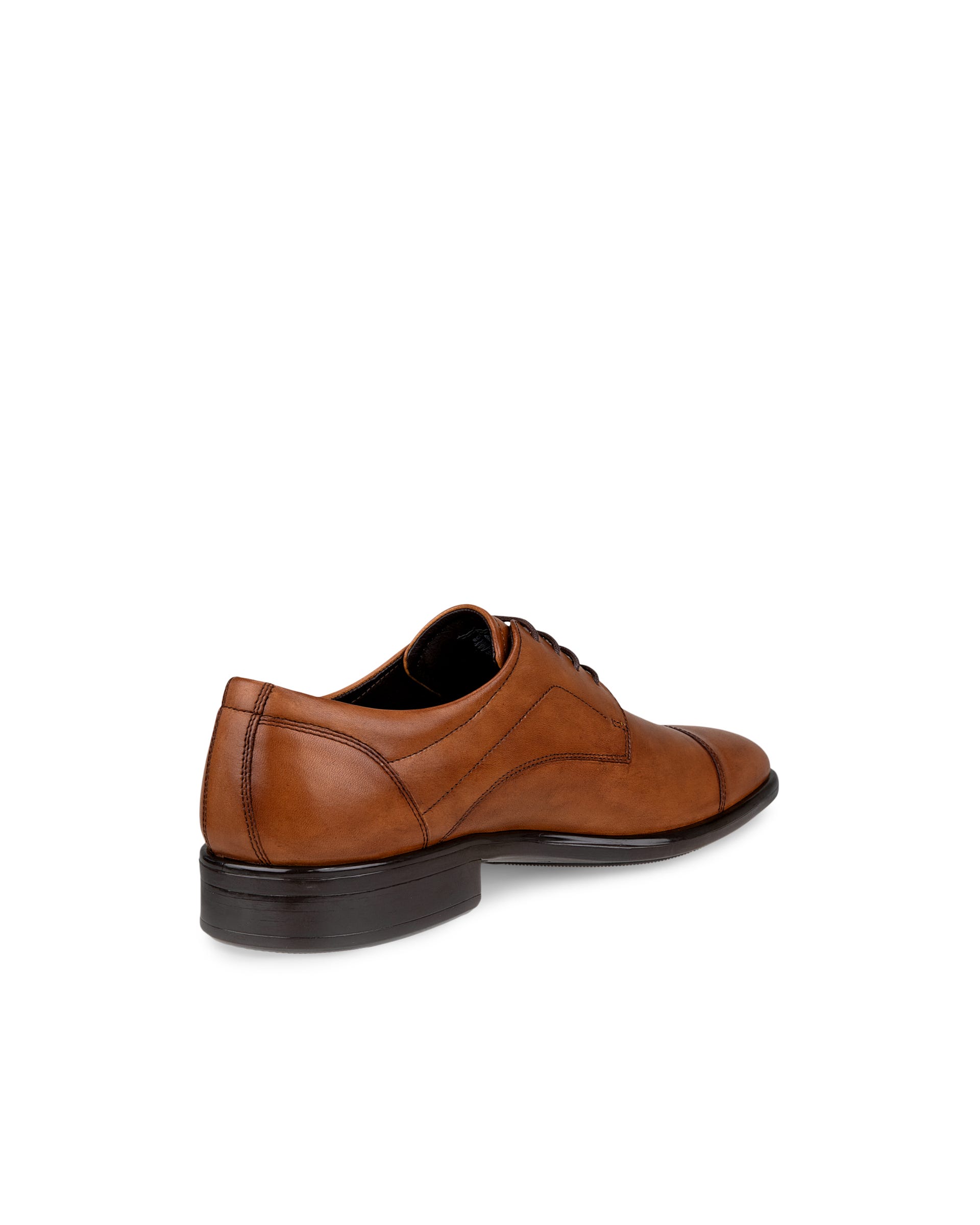 Men's ECCO® Citytray Leather Derby Shoe - Brown - Back