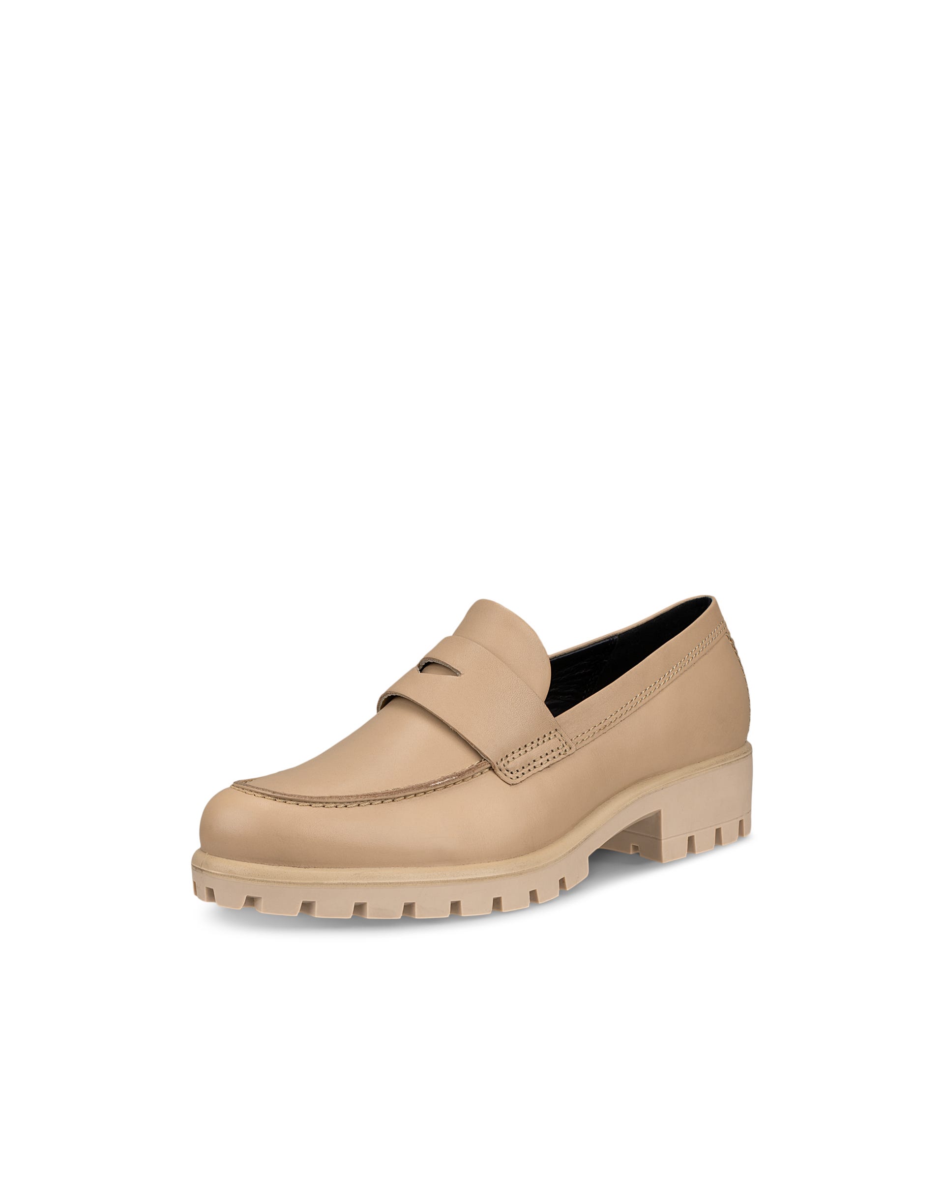 Women's ECCO® Modtray Leather Loafer - Beige - Main