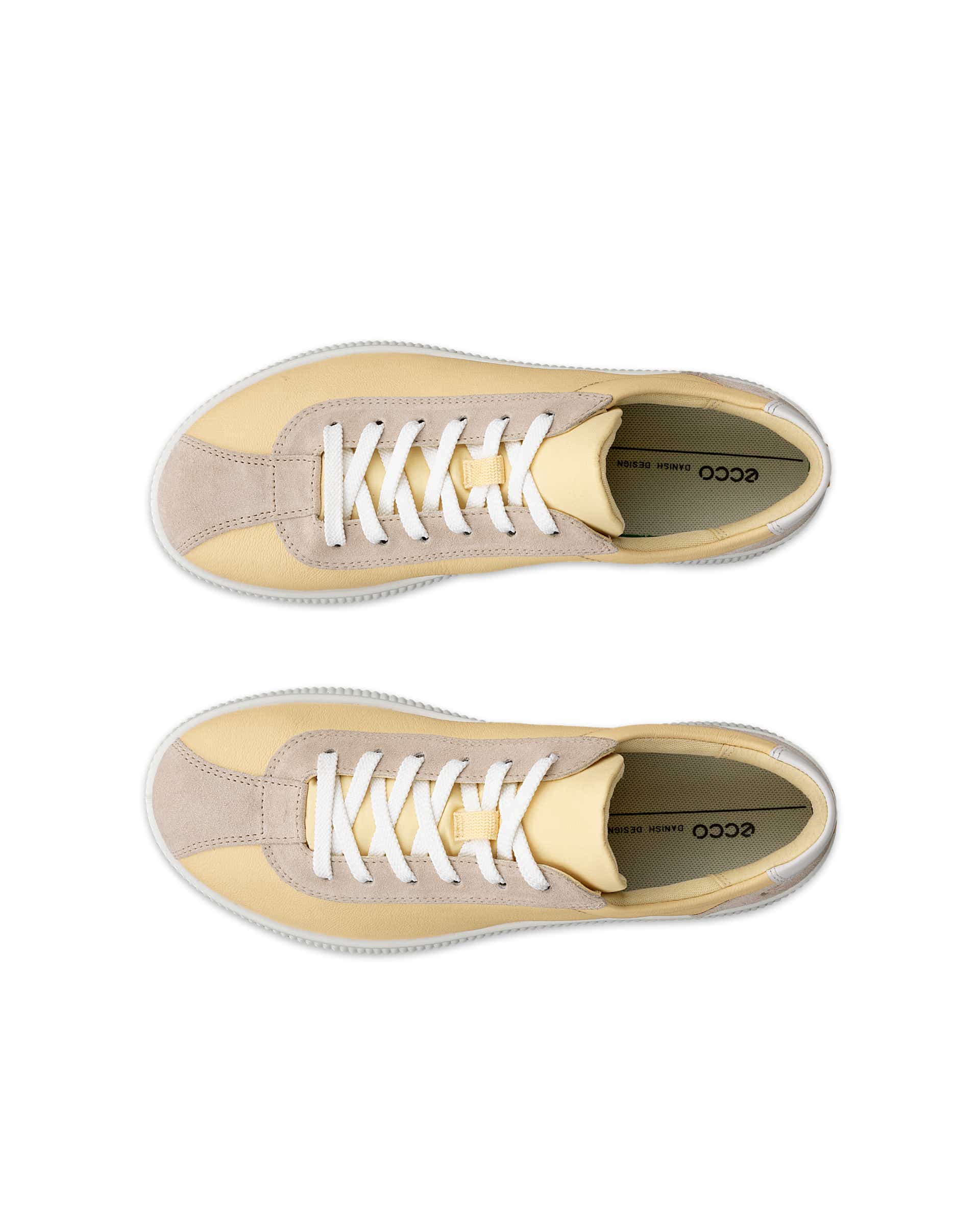 ECCO® Soft Zero baskets en cuir pour femme - Jaune - Top left pair