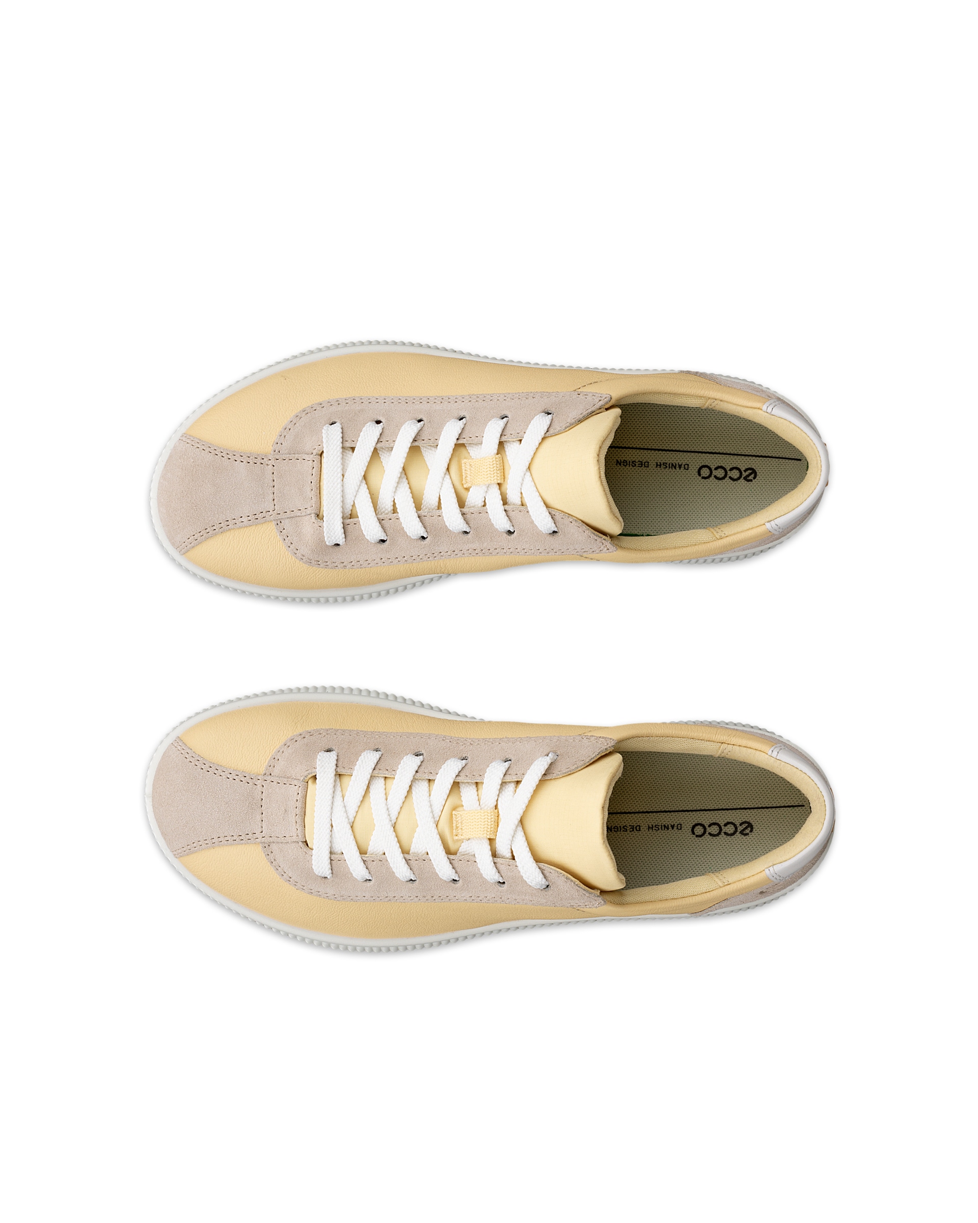 ECCO® Soft Zero baskets en cuir pour femme - Jaune - Top left pair