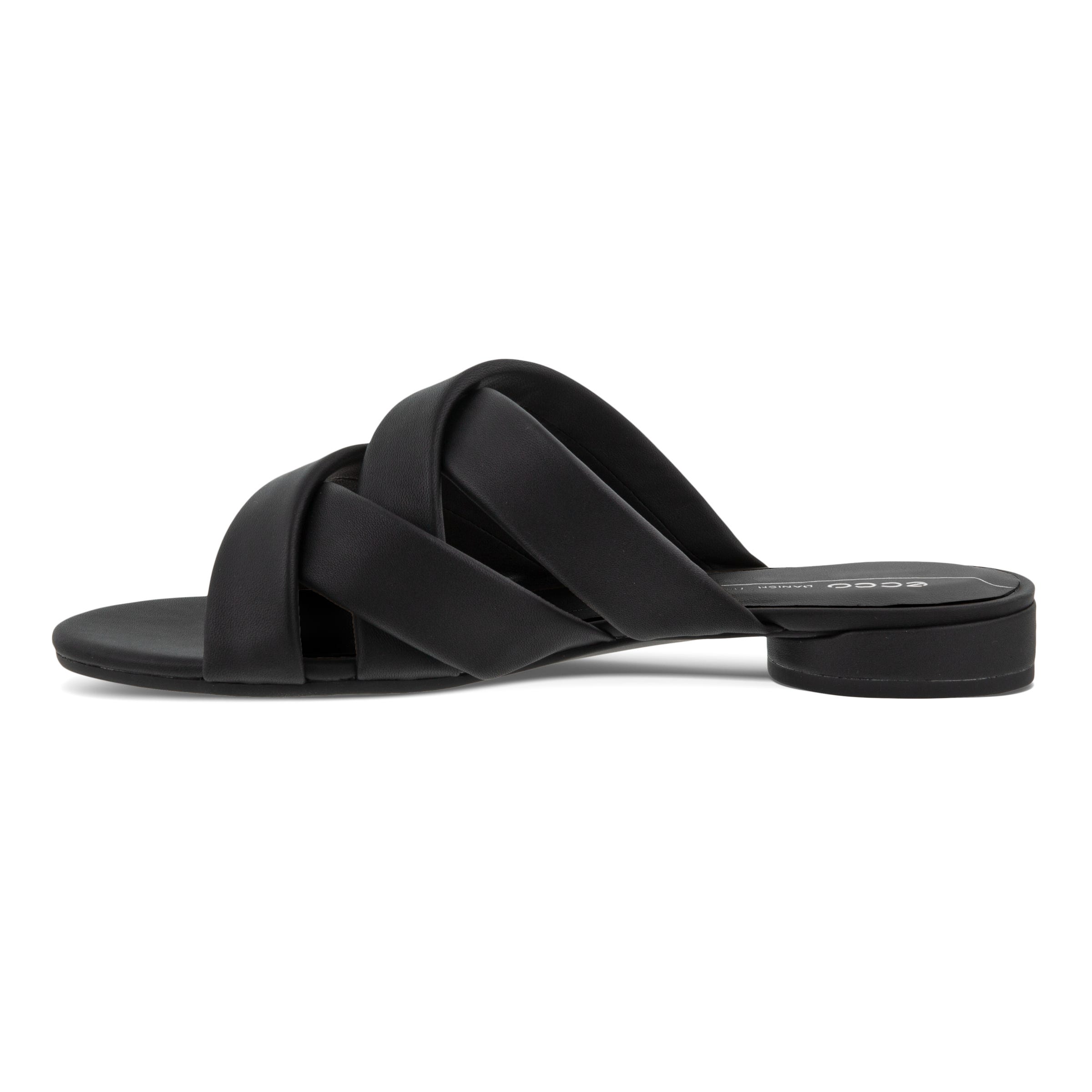 Women's ECCO® Flat Sandal II Leather Flat Sandal - Black - Inside