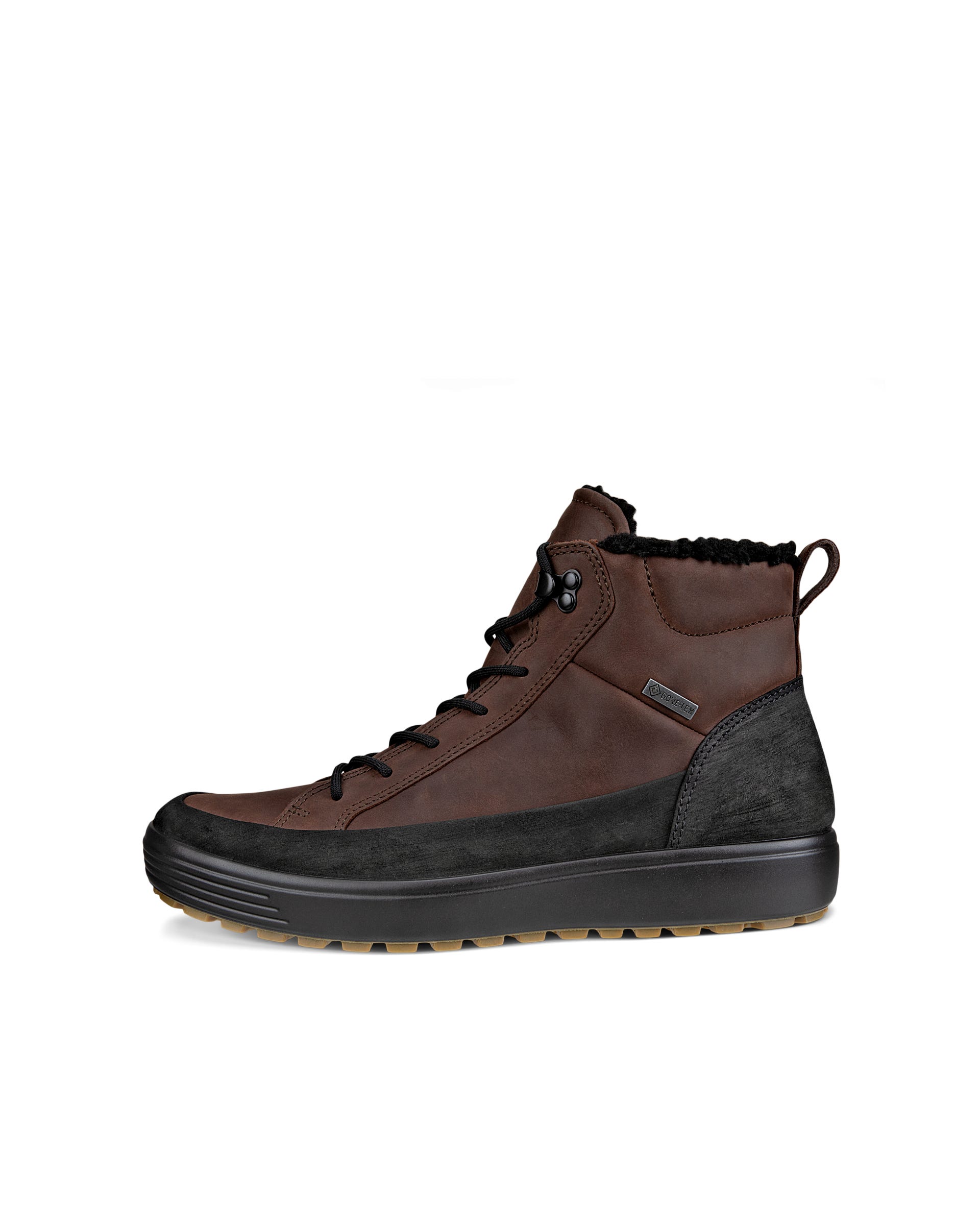 Men's ECCO® Soft 7 Tred Nubuck Gore-Tex High-Top Boot - Brown - Outside