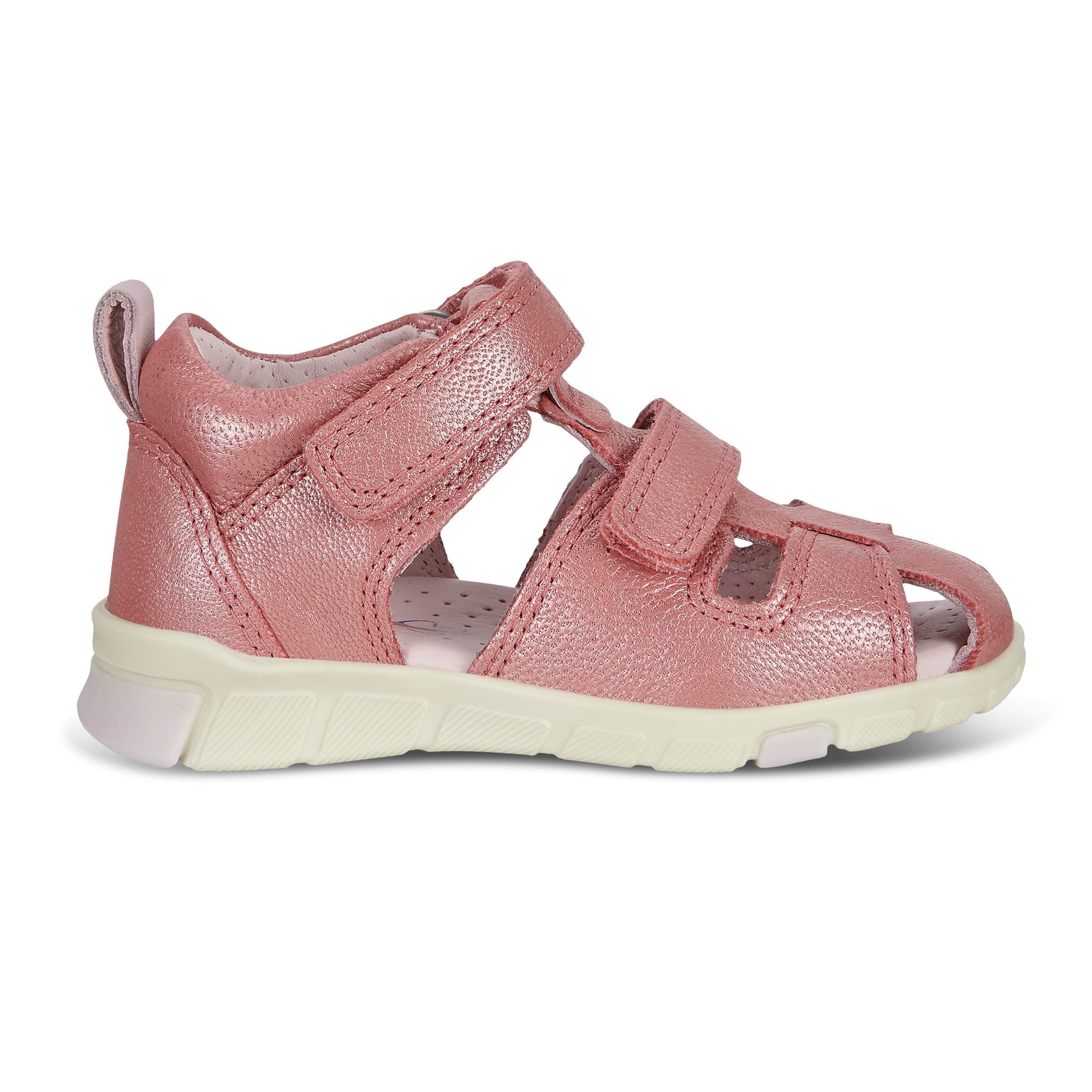 Kids' ECCO® Mini Stride Leather Fisherman Sandal - Pink - Outside