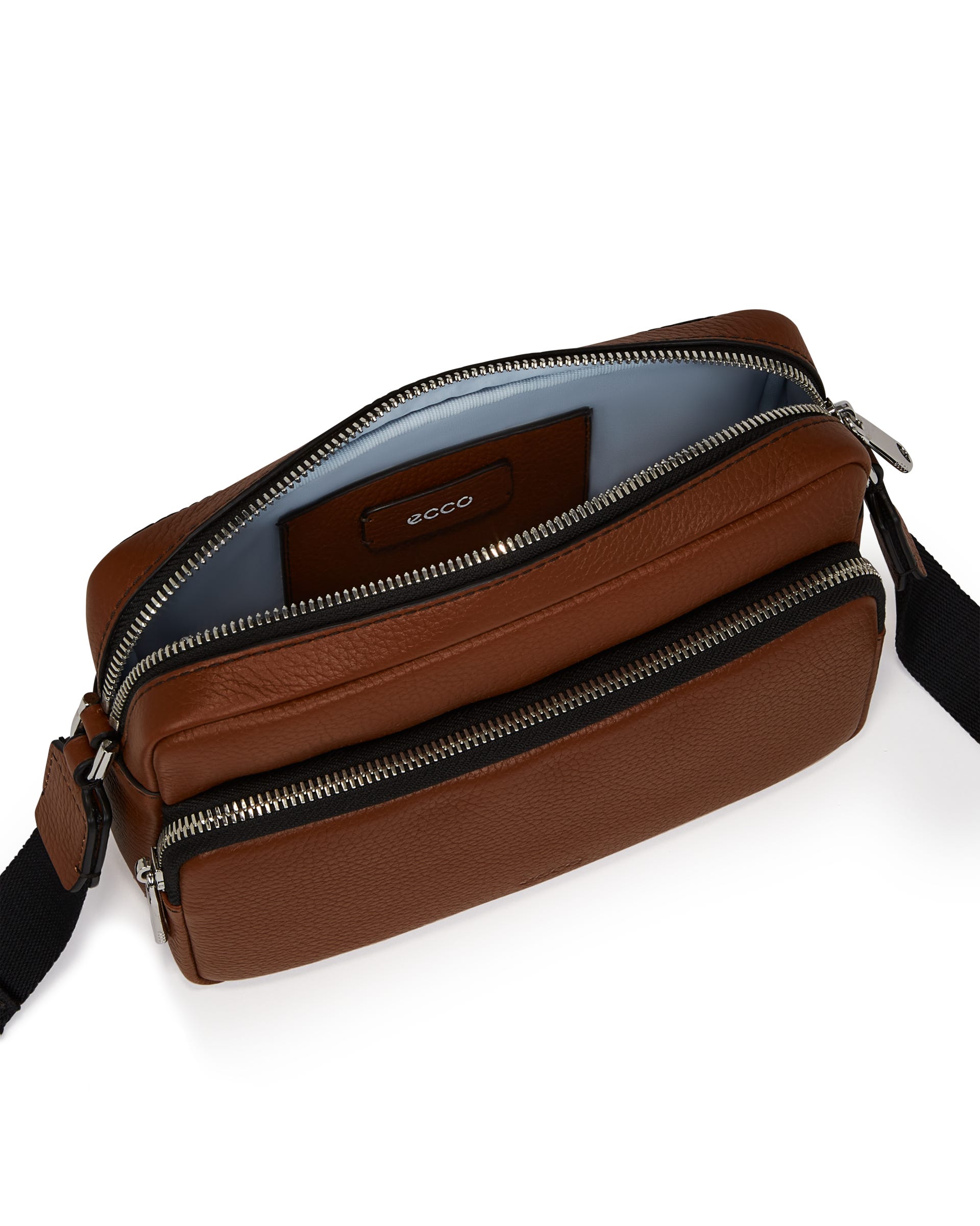 ECCO® Camera Bag Pebbled Leather Camera Bag - Brown - Inside