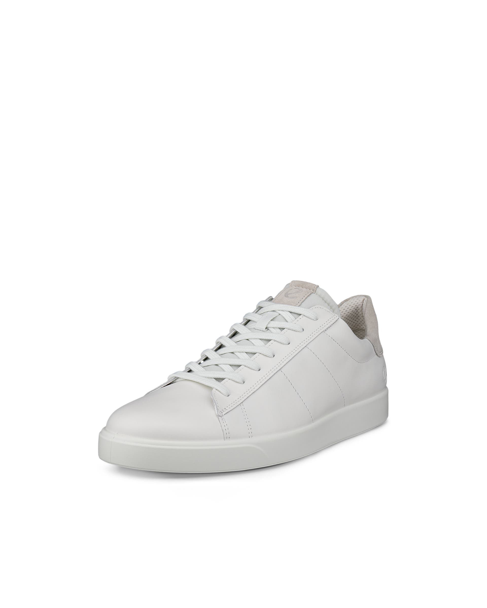 Men's ECCO® Street Lite Leather Trainer - White - Main