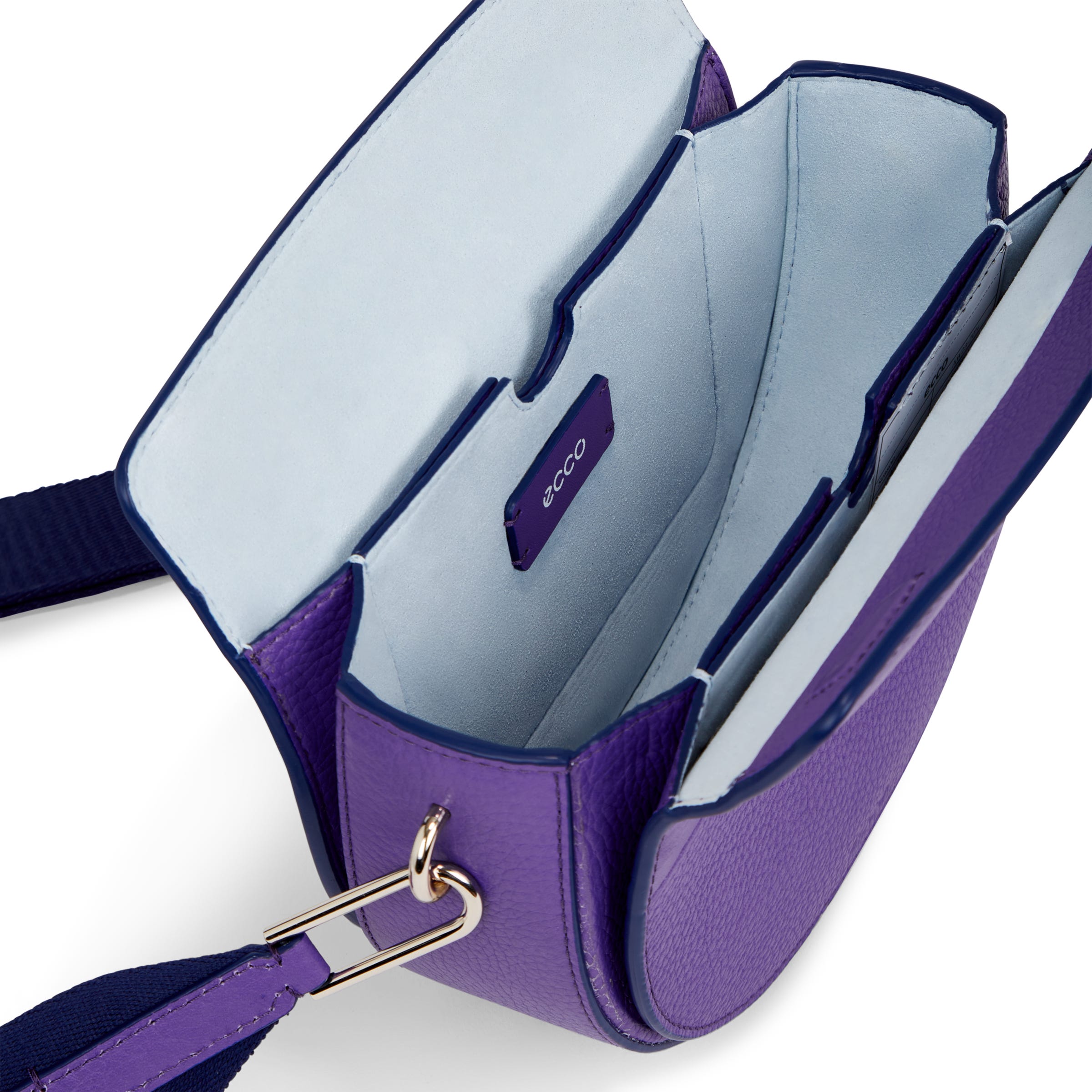 ECCO® Saddle Leather Crossbody Bag - Purple - Inside