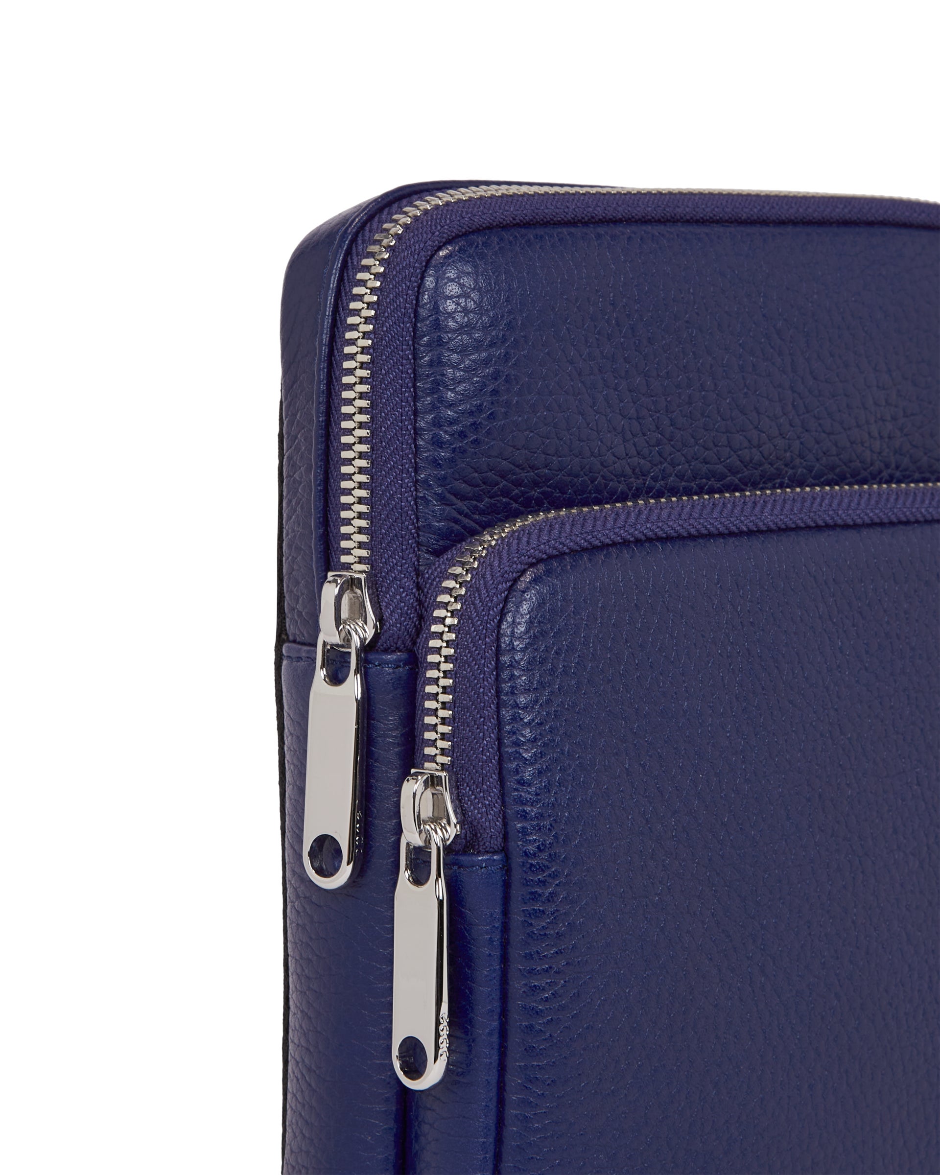 ECCO Flat Pouch Pebbled レザークロスボディバッグ - ブルー - Detail-1