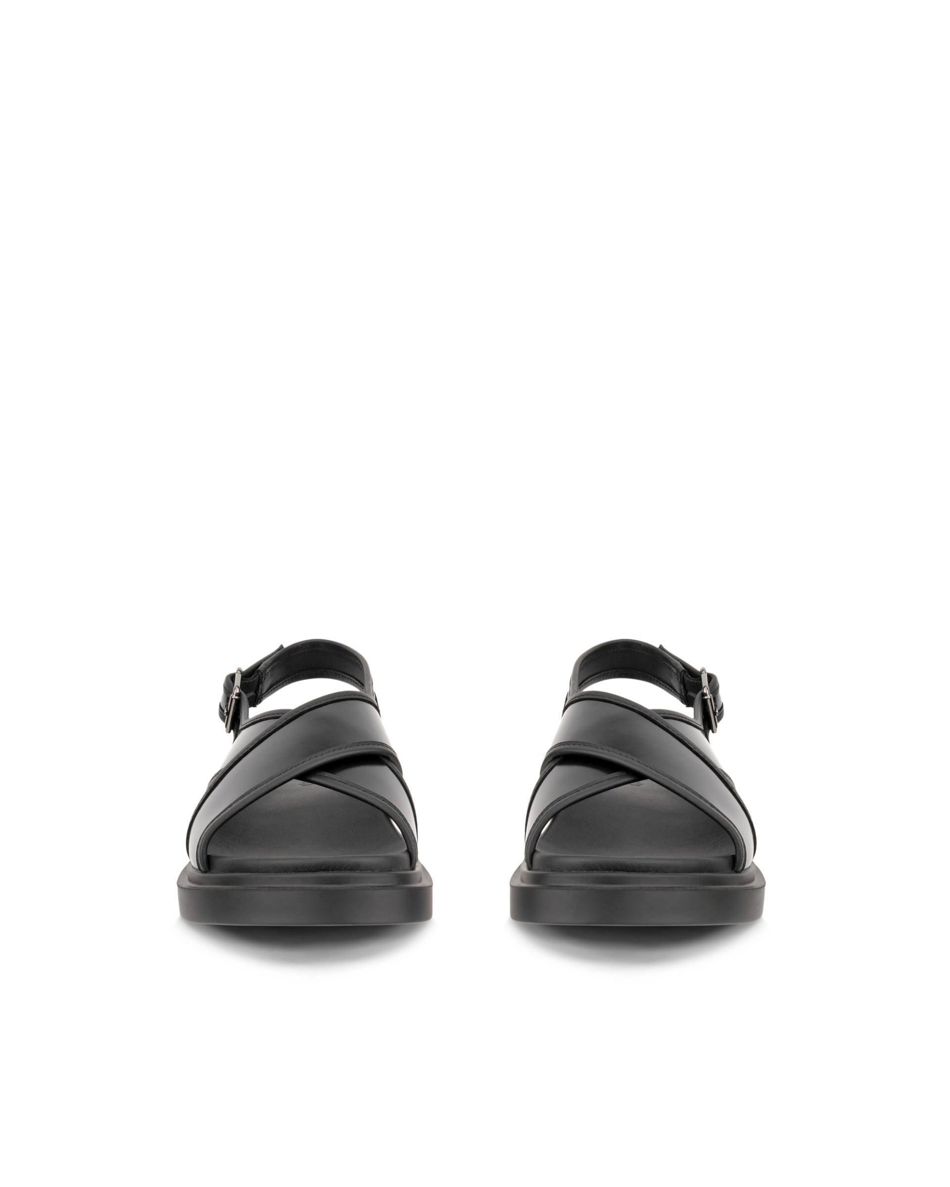 Women's ECCO® METROPOLE SEOUL Leather Sandal - Black - Front pair