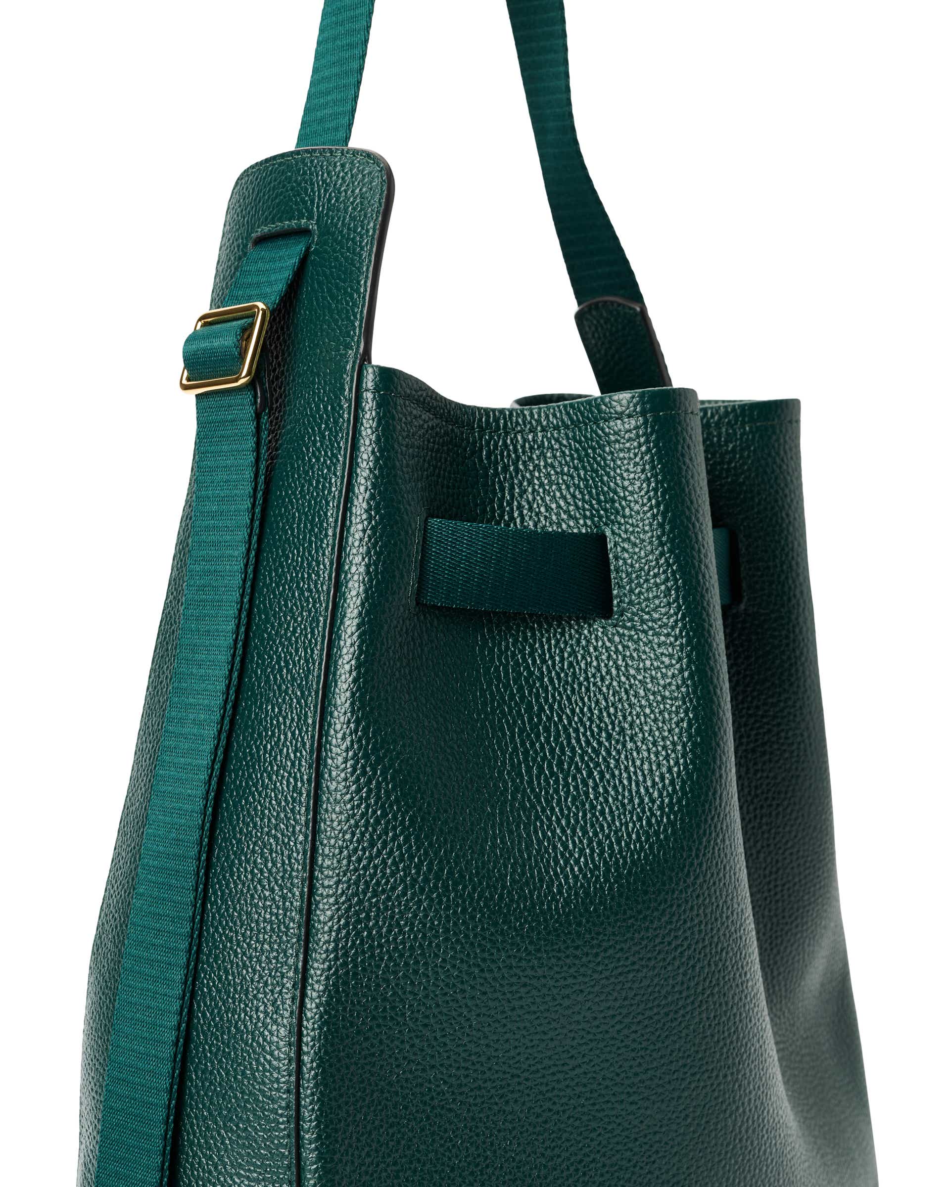 ECCO® Sail Bag kožna torba hobo - Zelena - Detail-1