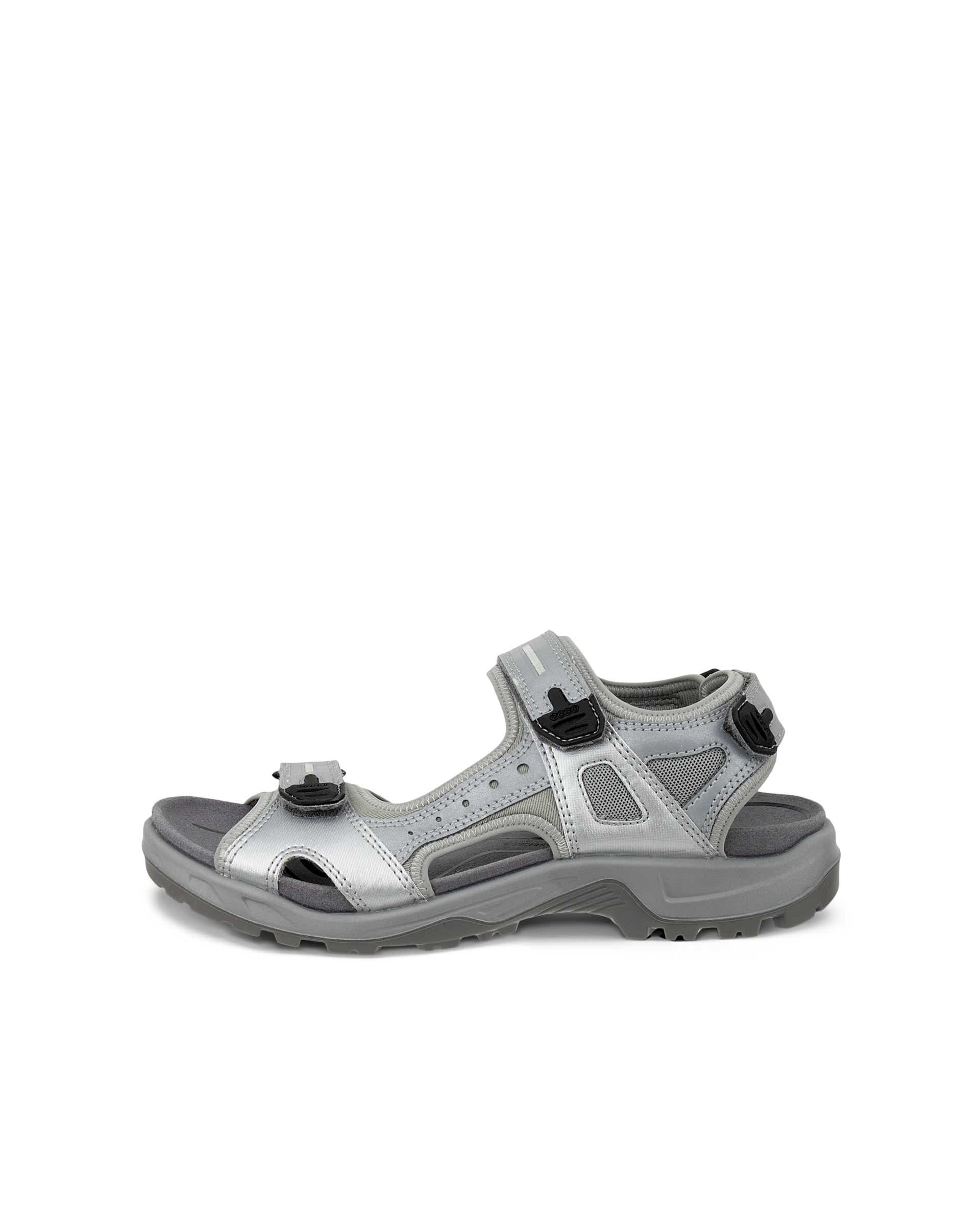 Men's ECCO® Offroad Textile Two Strap Sandal - Gray - Outside