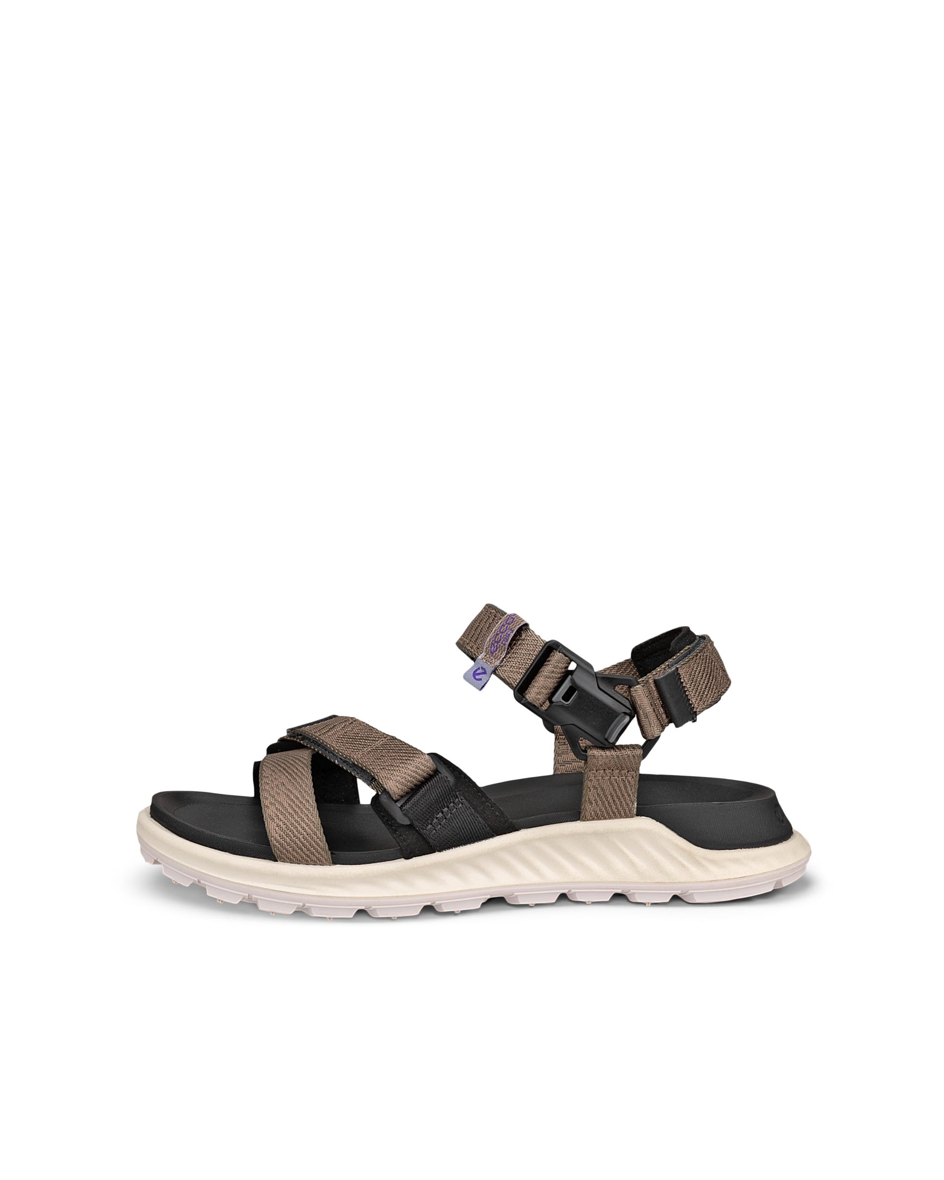 Women's ECCO® Exowrap Textile Sandal - Beige - Outside