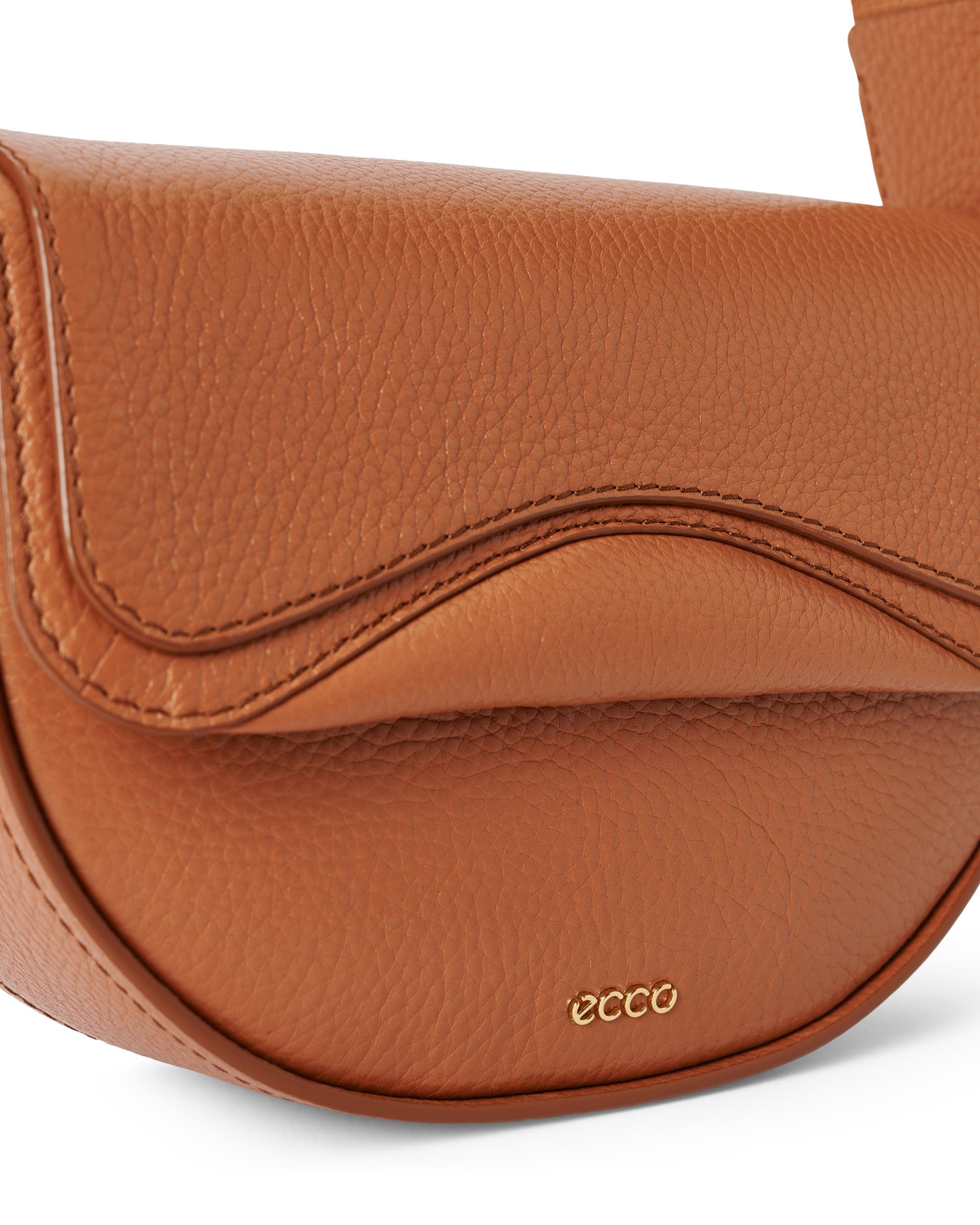 Skórzana torebka przez ramię ECCO® Saddle Bag - Brązowy - Detail-1