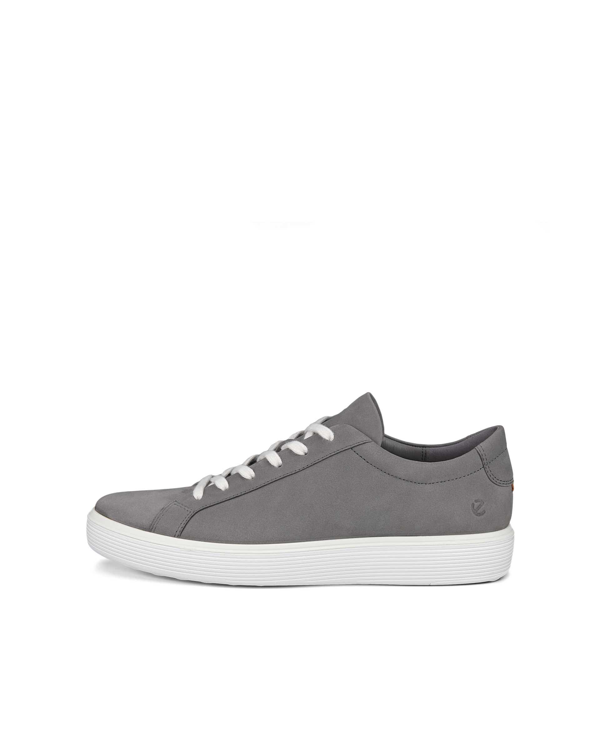 Men's ECCO® Soft 60 Nubuck Trainer - Grey - Outside