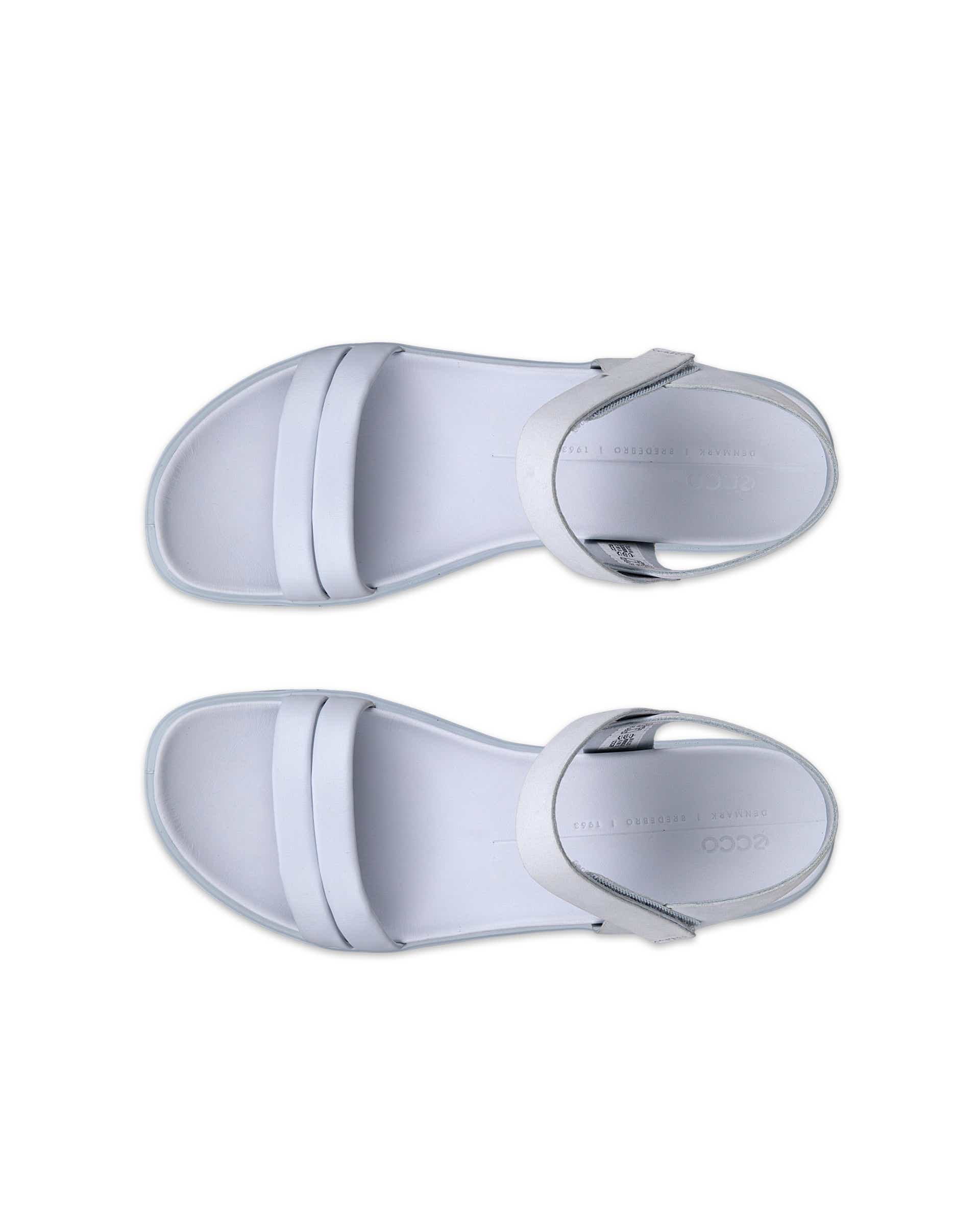Sandalias de piel con cuña ECCO® FLOWT WEDGE LX para mujer - Azul - Top left pair