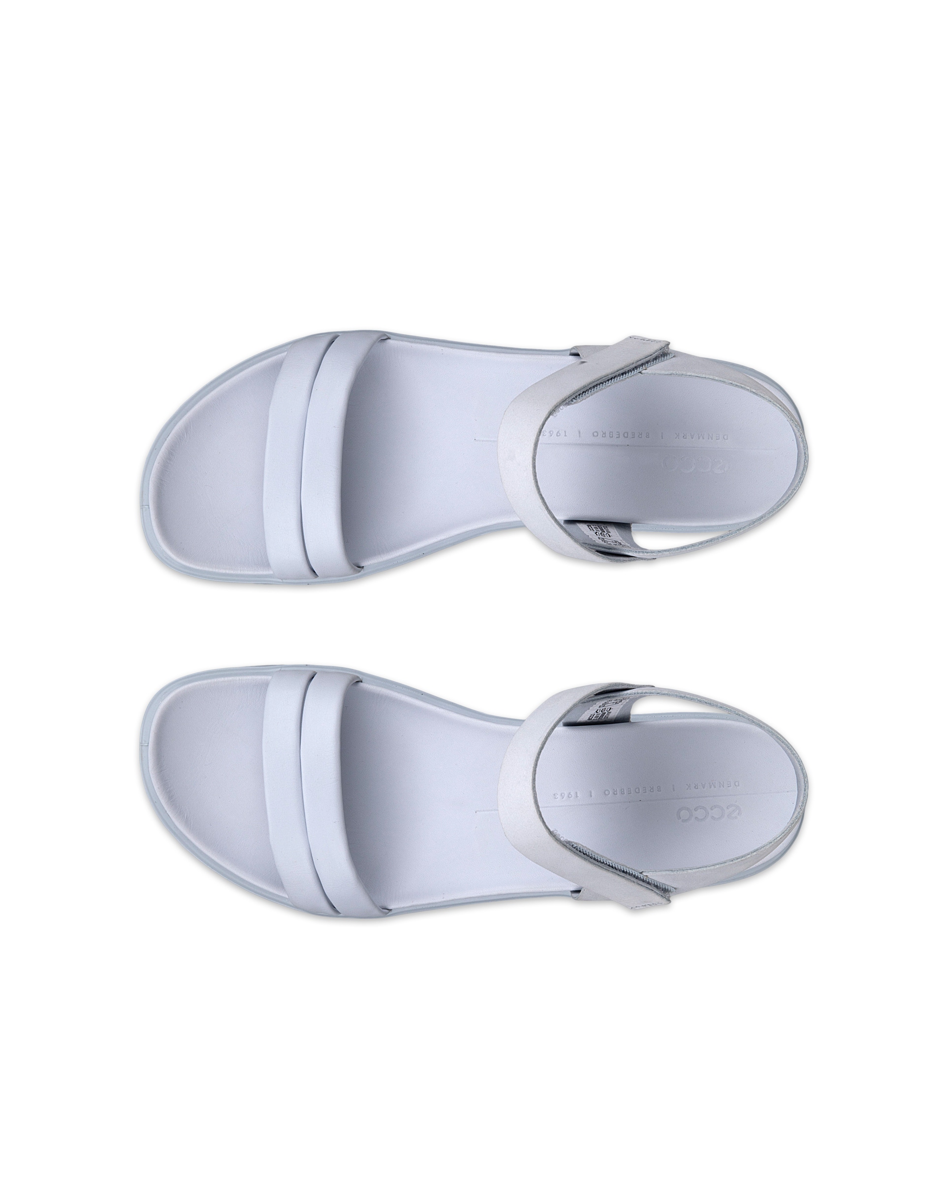 Sandalias de piel con cuña ECCO® FLOWT WEDGE LX para mujer - Azul - Top left pair