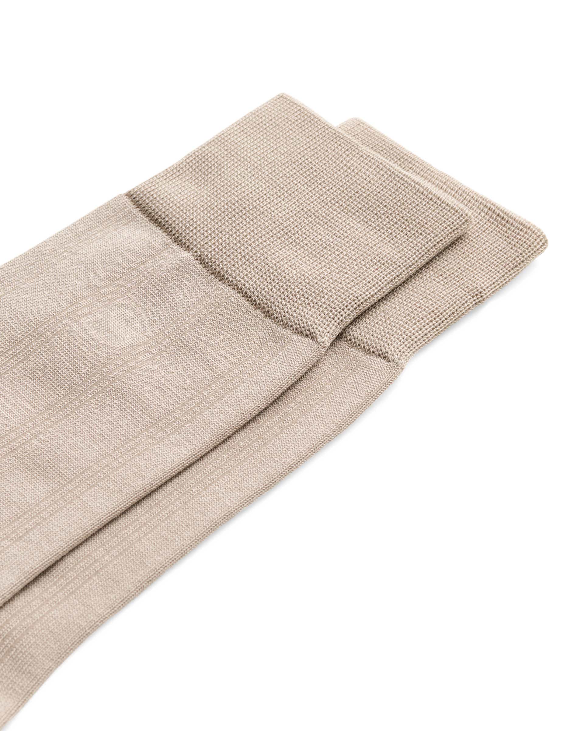 Men's ECCO® CLASSIC MEN RIBBED MID CUT Ribbed Mid-Cut Socks - Beige - Detail-1