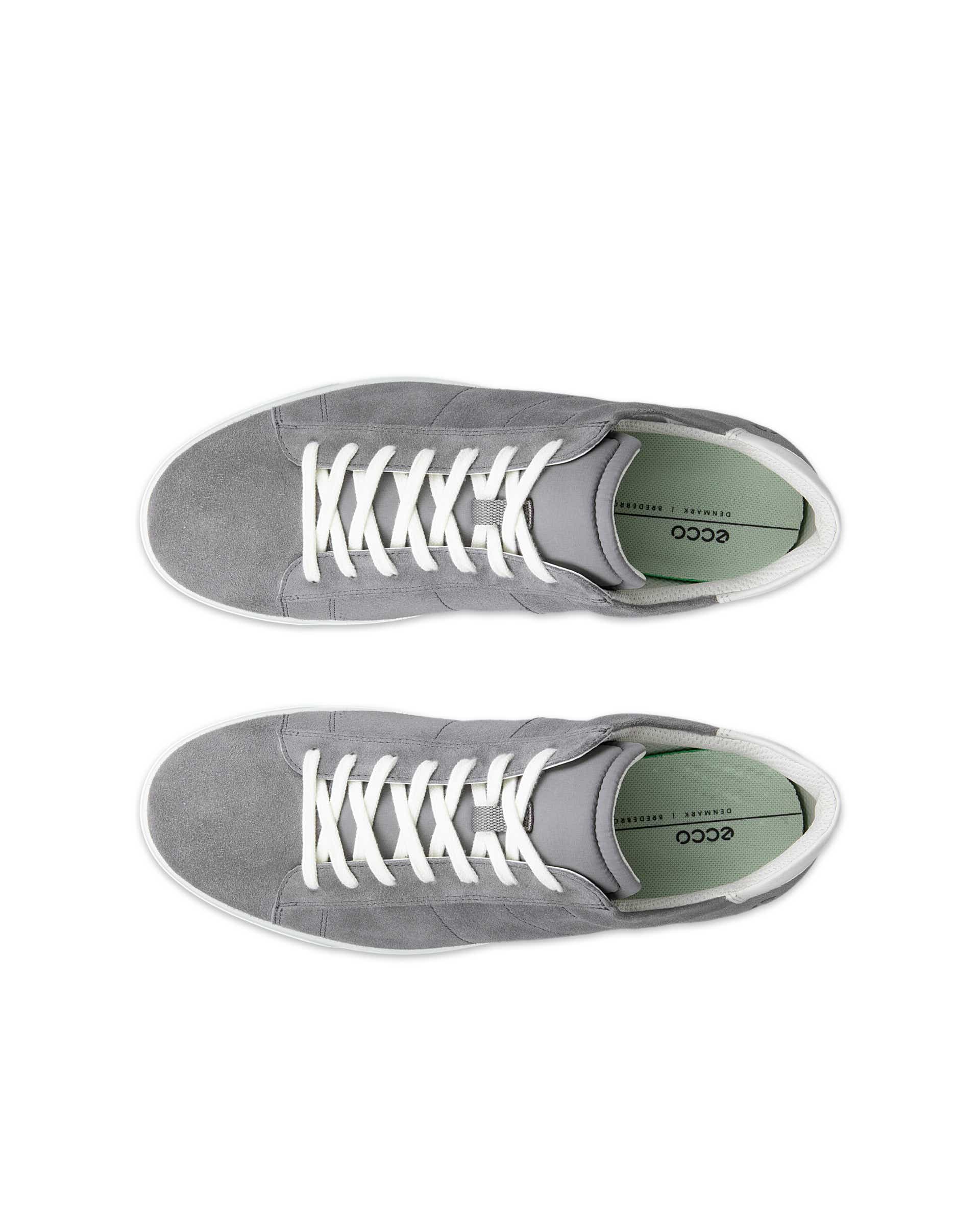 ECCO® STREET LITE heren suède sneaker - Grijs - Top left pair